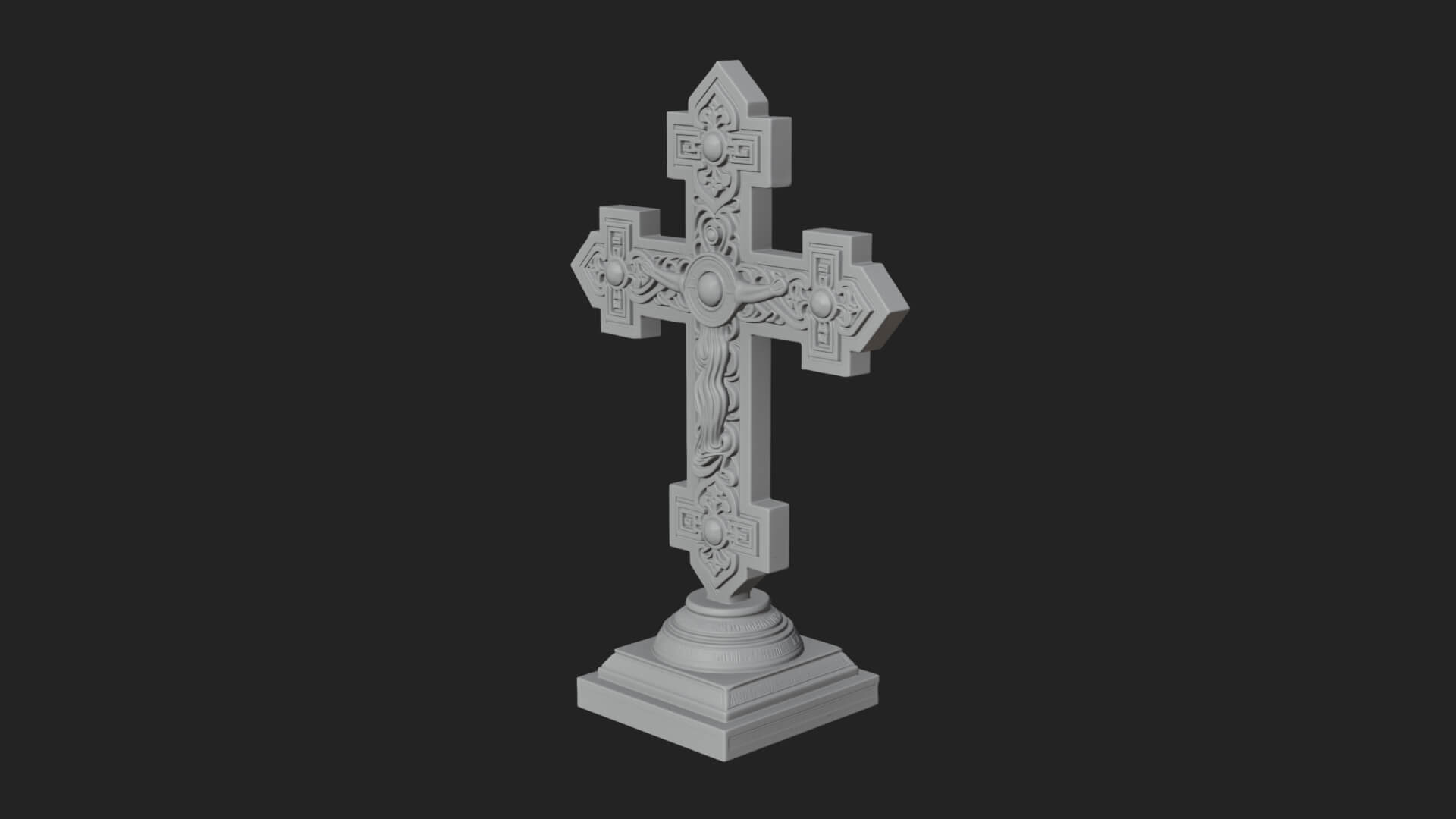 Standing Gem Cross Model Design 10 3D Print Model 3D Model