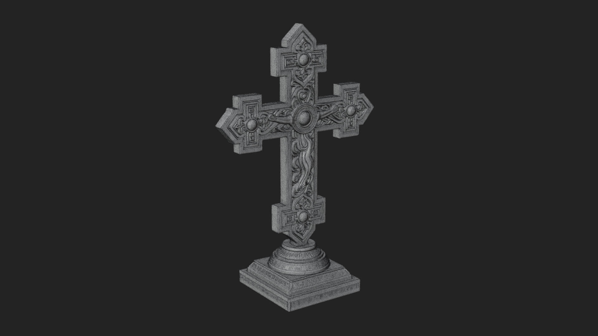 Standing Gem Cross Model Design 10 3D Print Model 3D Model