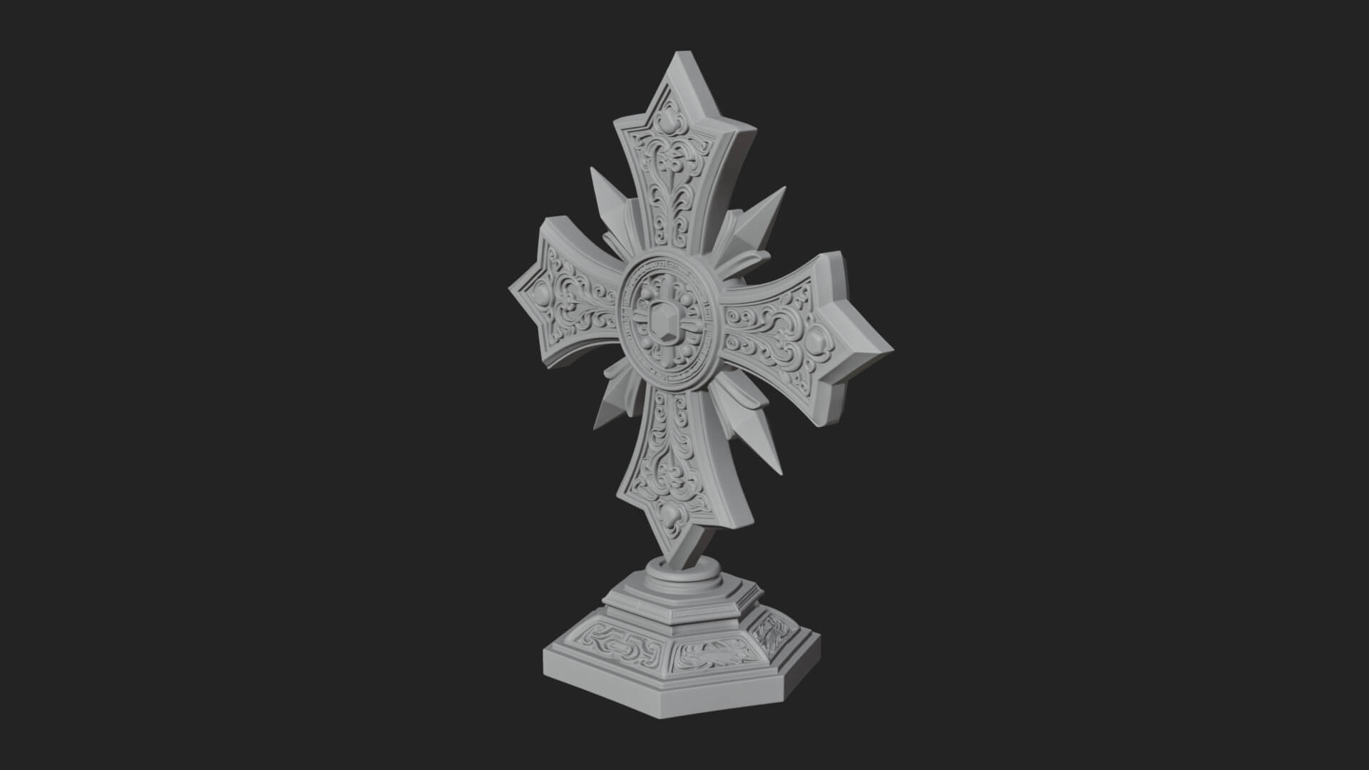 Standing Gem Cross Model Design 11 3D Print Model 3D Model