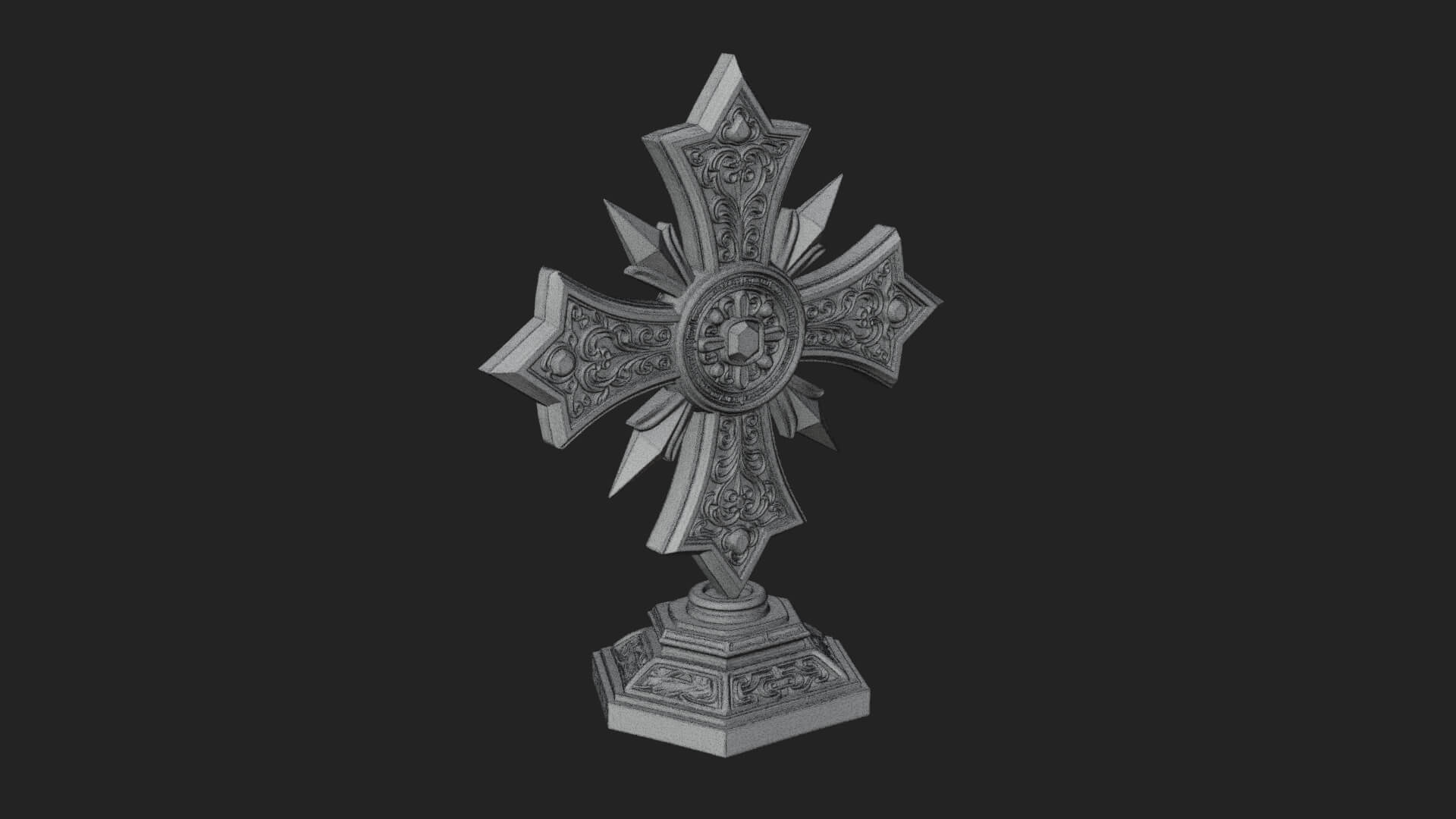 Standing Gem Cross Model Design 11 3D Print Model 3D Model