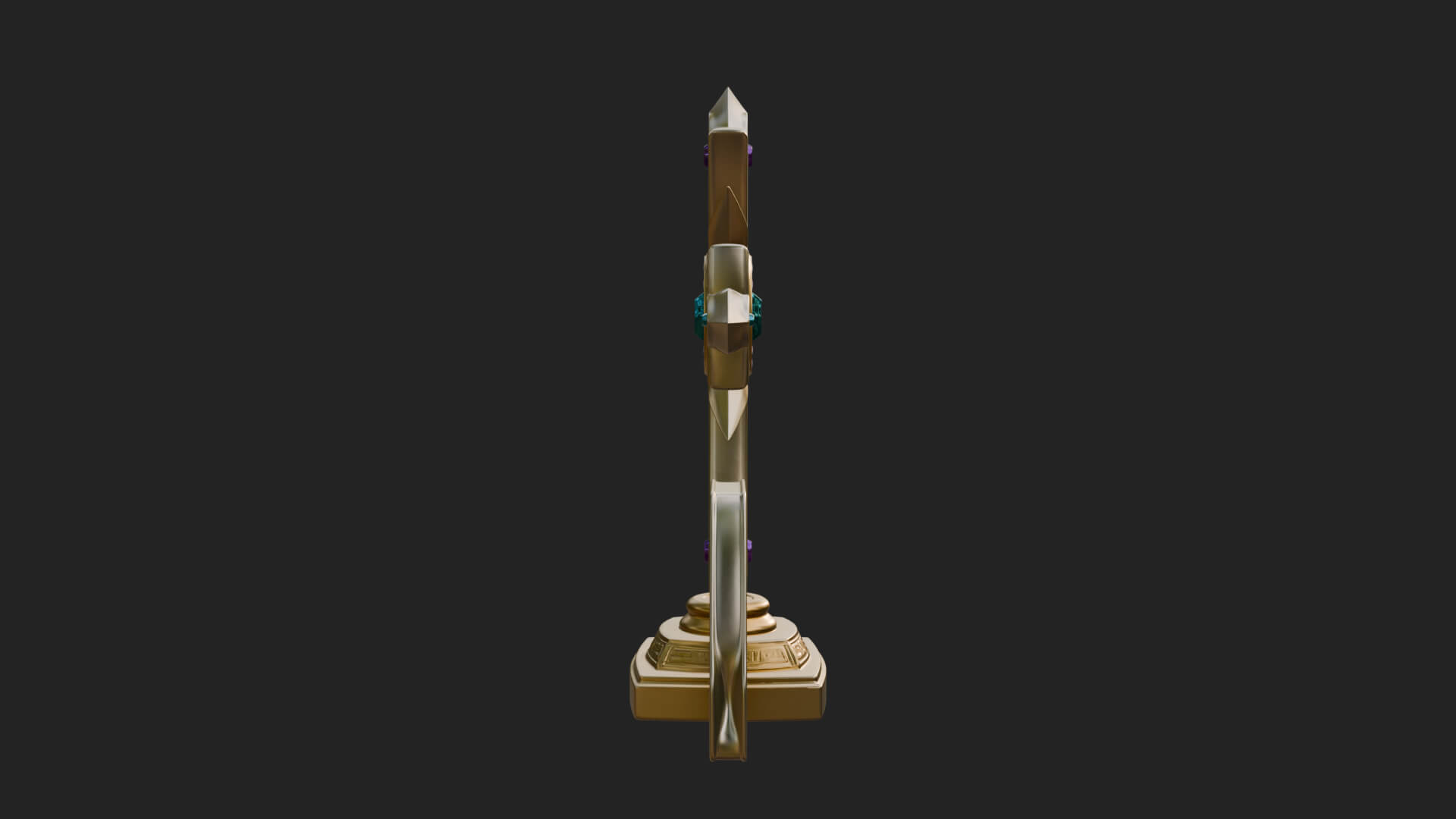Standing Gem Cross Model Design 12 3D Print Model 3D Model