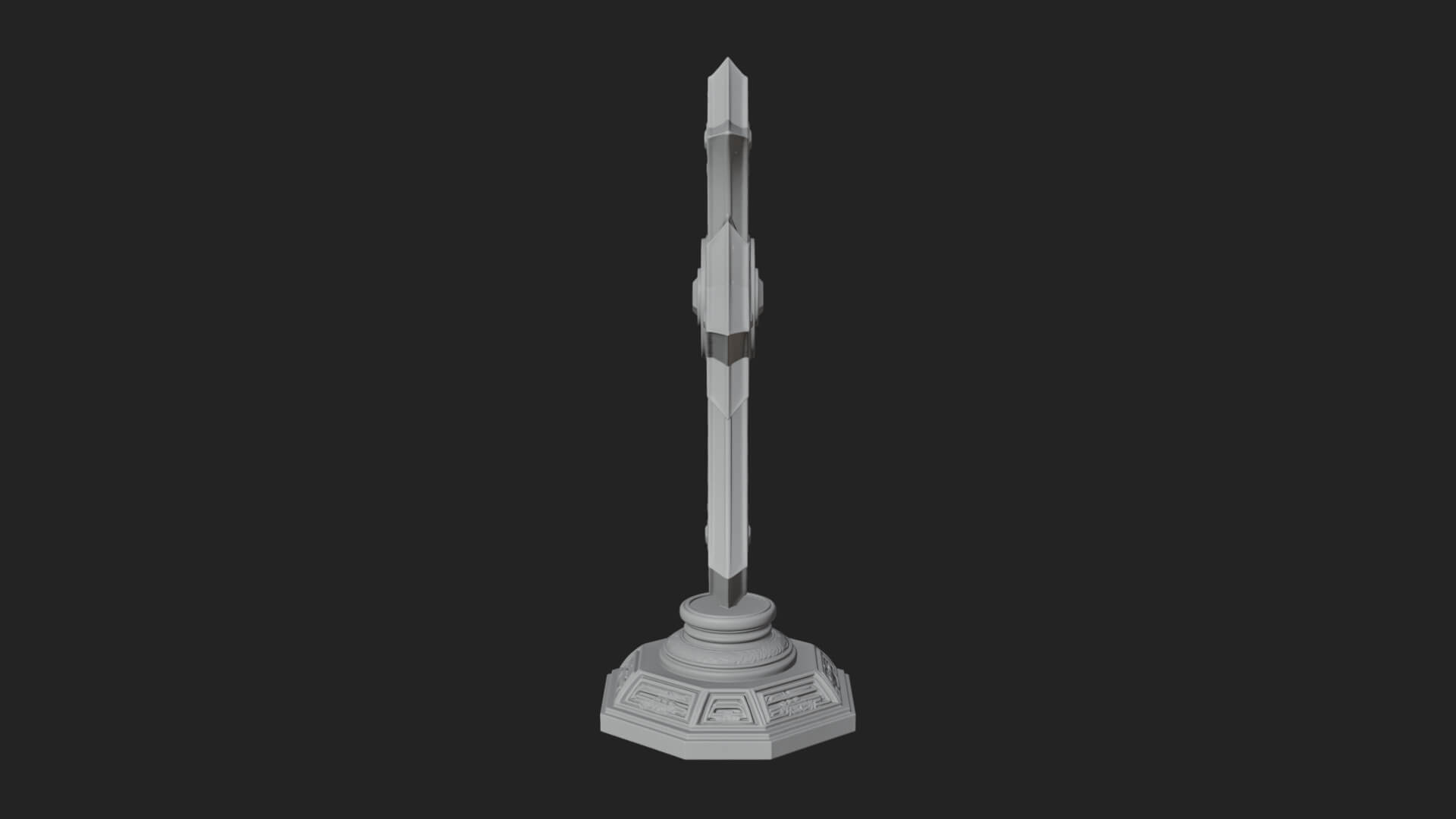Standing Gem Cross Model Design 13 3D Print Model 3D Model