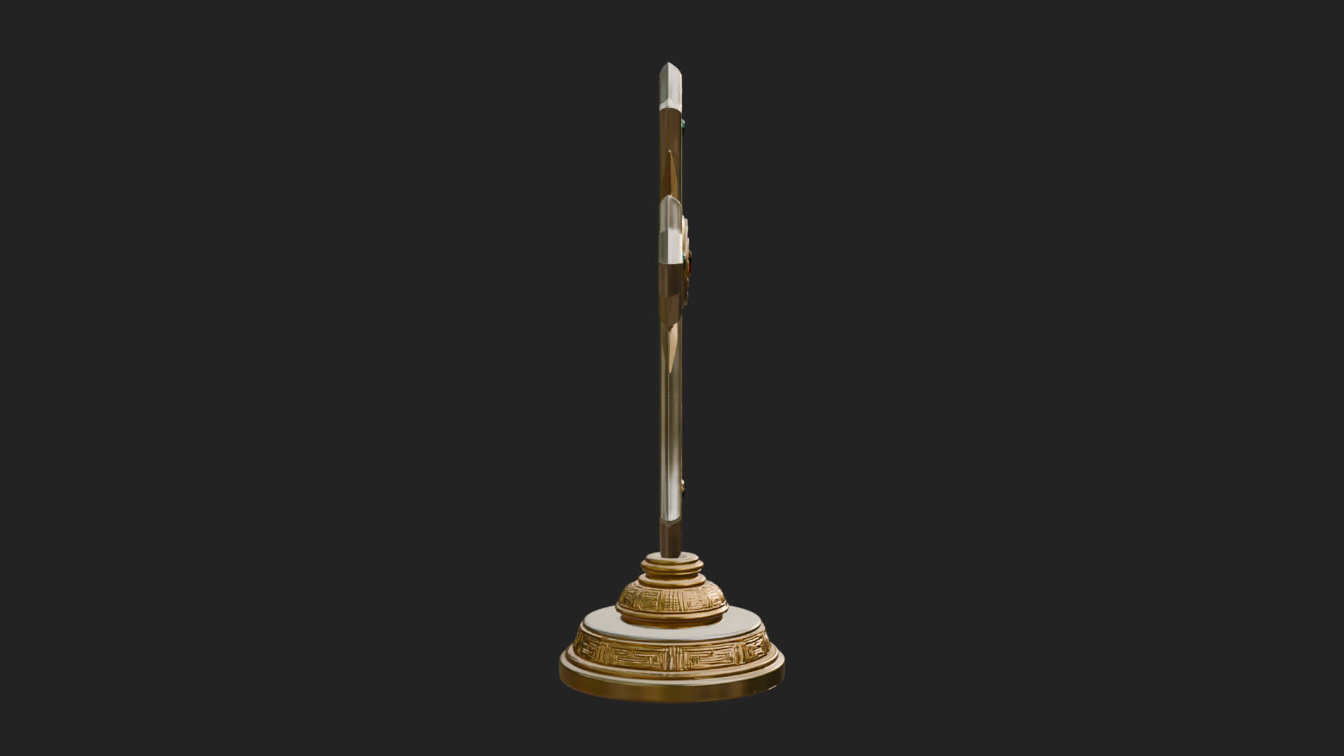 Standing Gem Cross Model Design 14 3D Print Model 3D Model