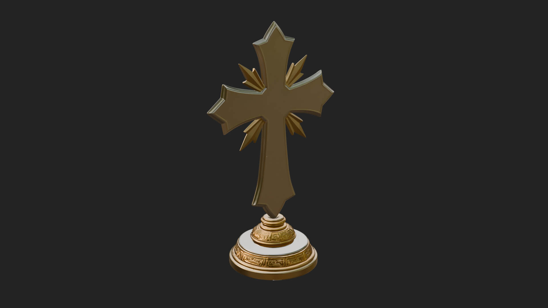 Standing Gem Cross Model Design 14 3D Print Model 3D Model