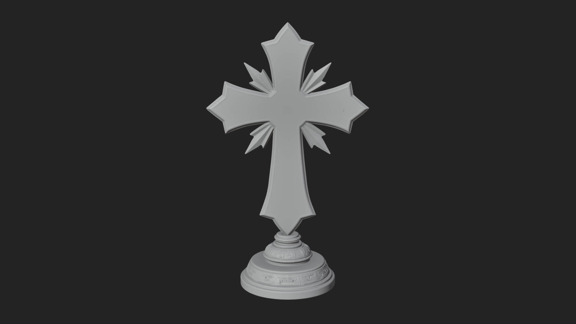 Standing Gem Cross Model Design 14 3D Print Model 3D Model
