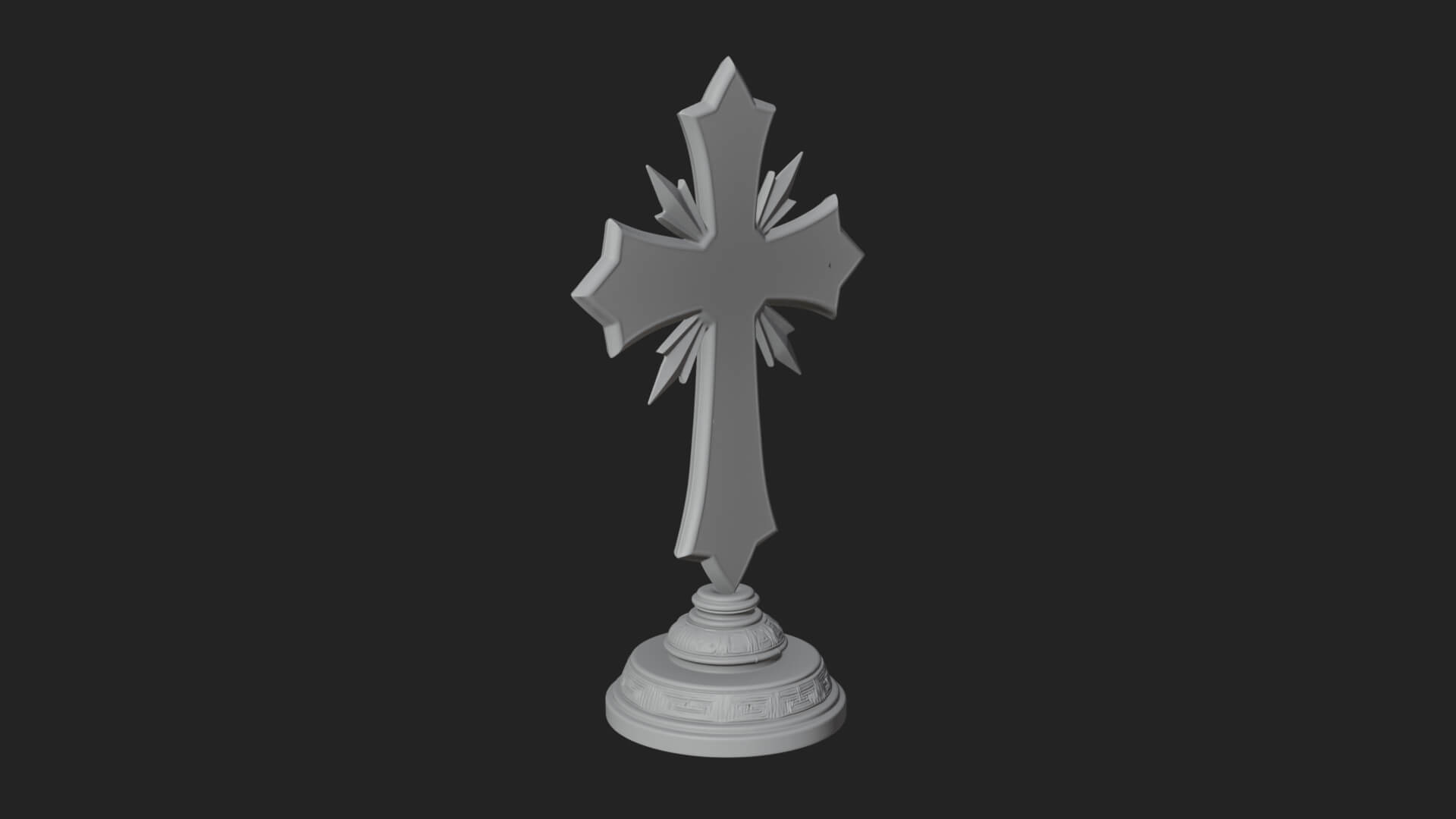Standing Gem Cross Model Design 14 3D Print Model 3D Model