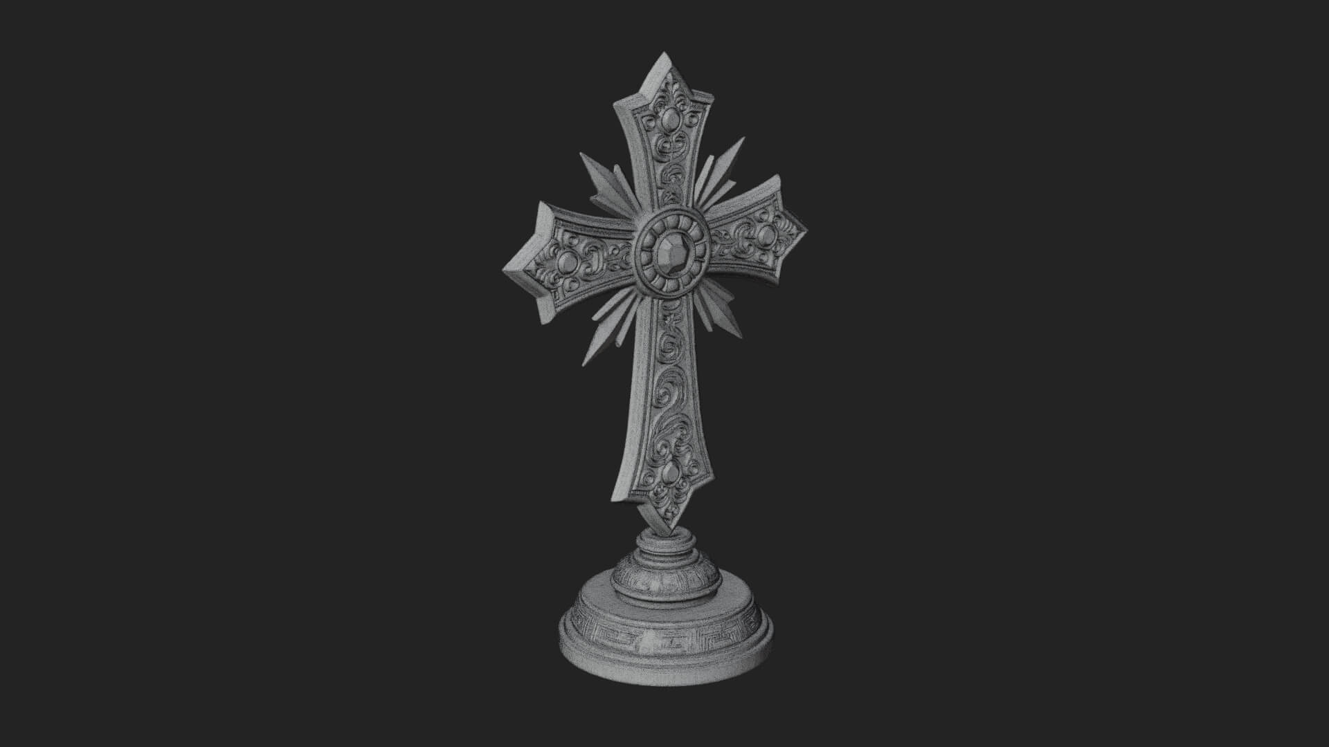 Standing Gem Cross Model Design 14 3D Print Model 3D Model