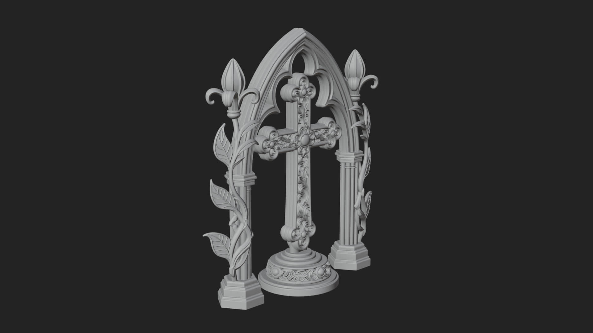 Standing Gem Cross Model Design 15 3D Print Model 3D Model