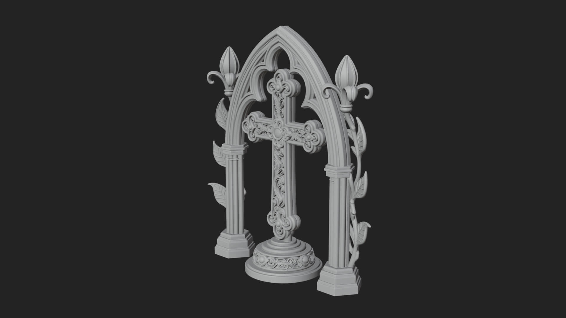 Standing Gem Cross Model Design 15 3D Print Model 3D Model