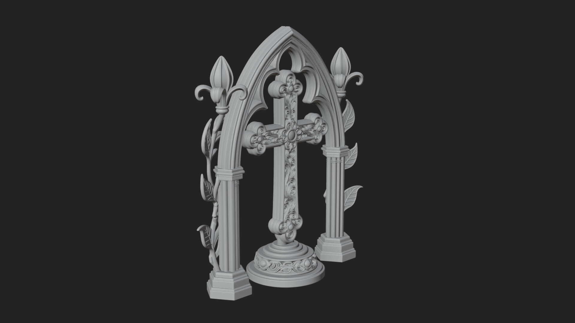 Standing Gem Cross Model Design 15 3D Print Model 3D Model
