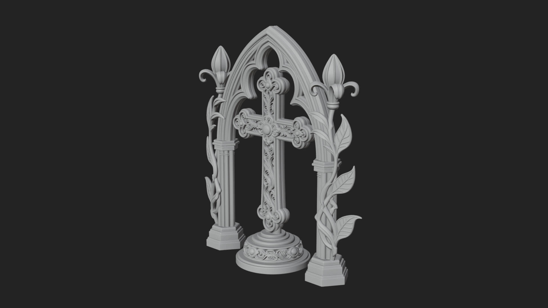 Standing Gem Cross Model Design 15 3D Print Model 3D Model
