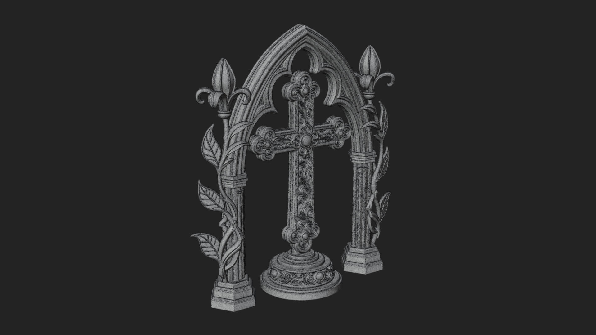 Standing Gem Cross Model Design 15 3D Print Model 3D Model