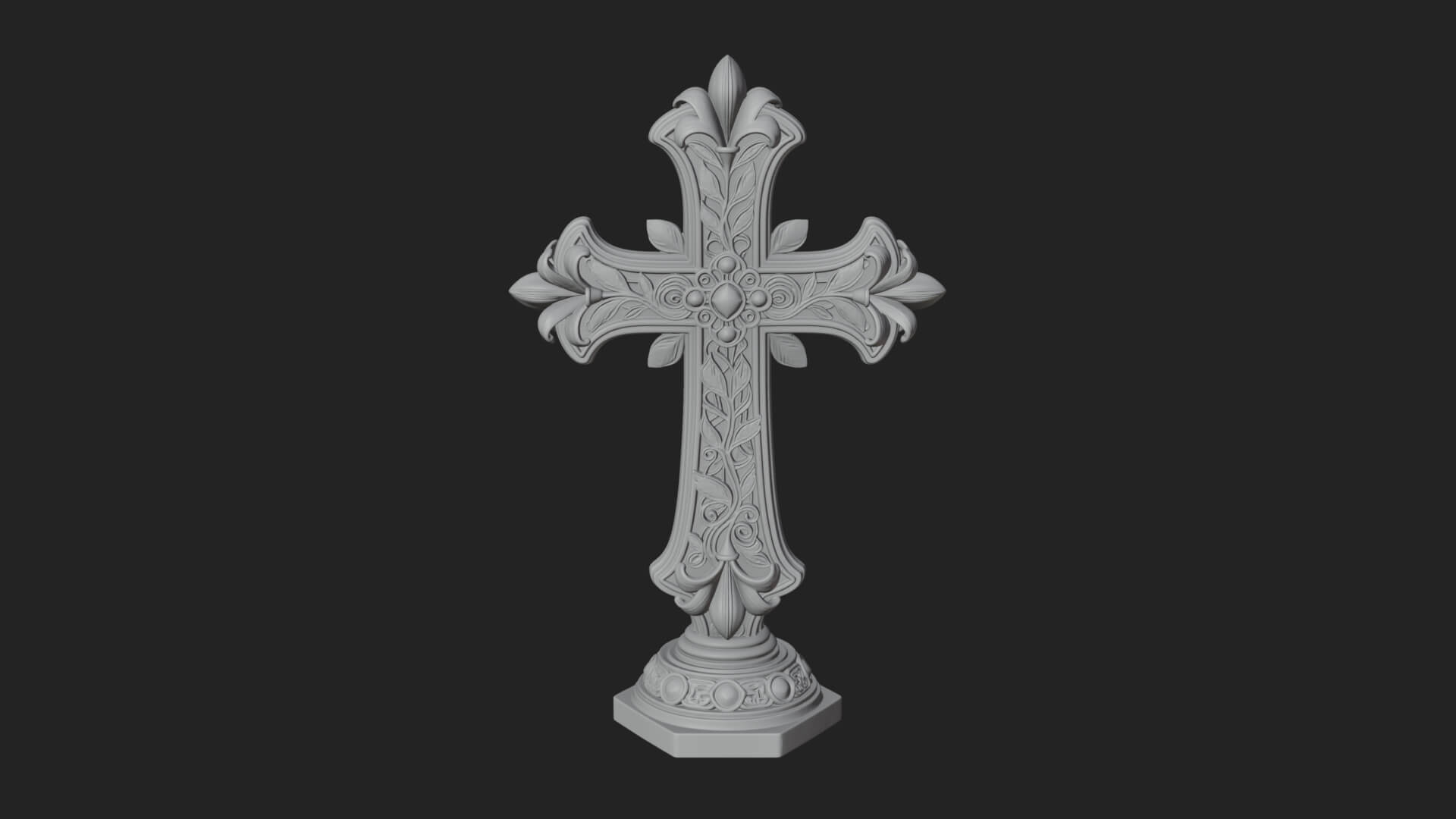Standing Gem Cross Model Design 16 3D Print Model 3D Model