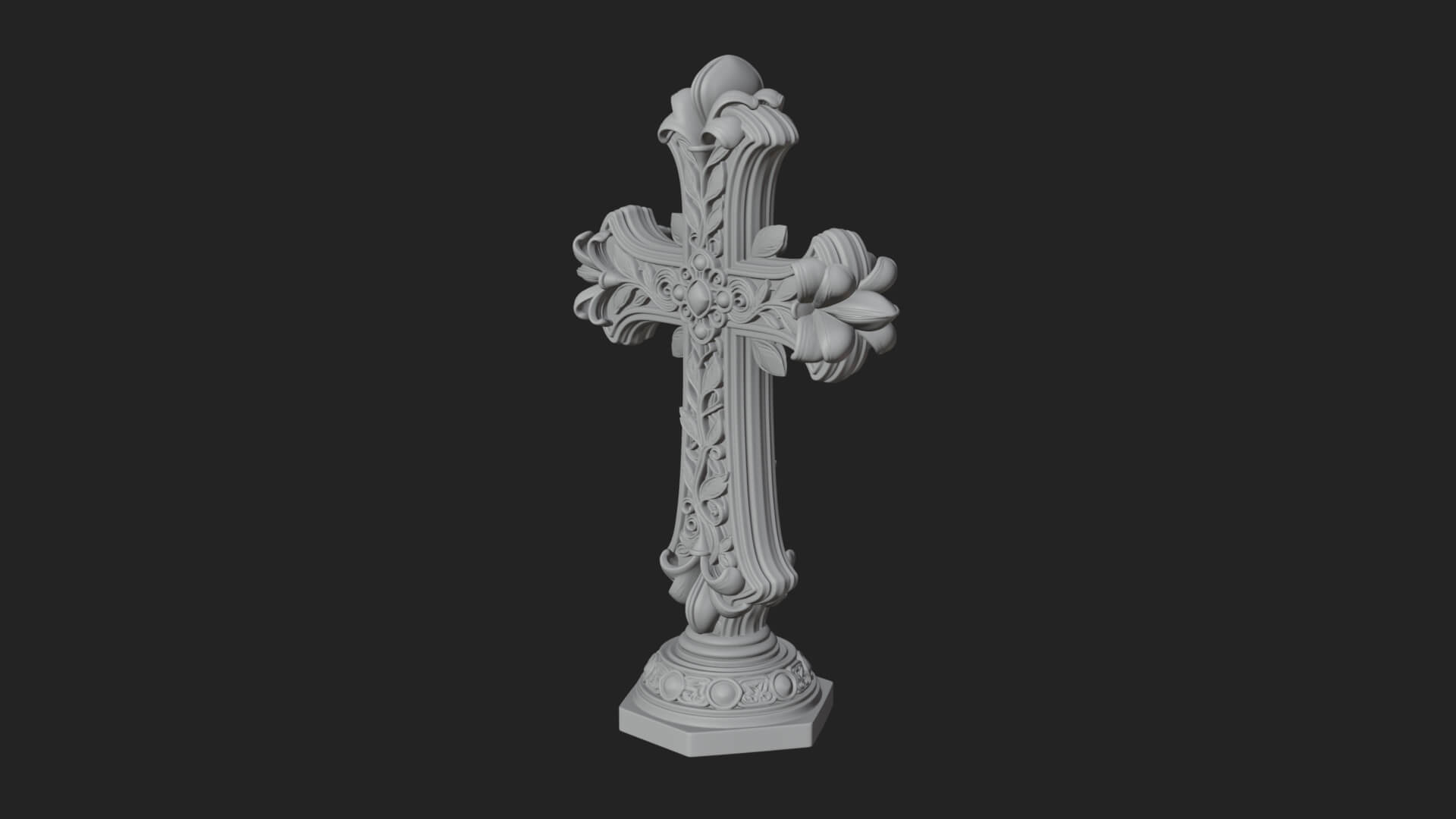 Standing Gem Cross Model Design 16 3D Print Model 3D Model