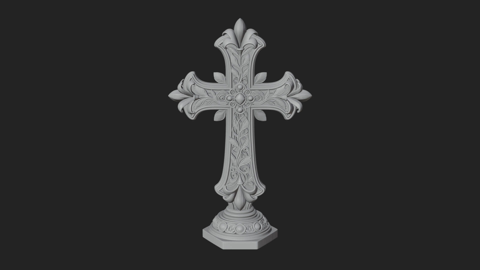 Standing Gem Cross Model Design 16 3D Print Model 3D Model