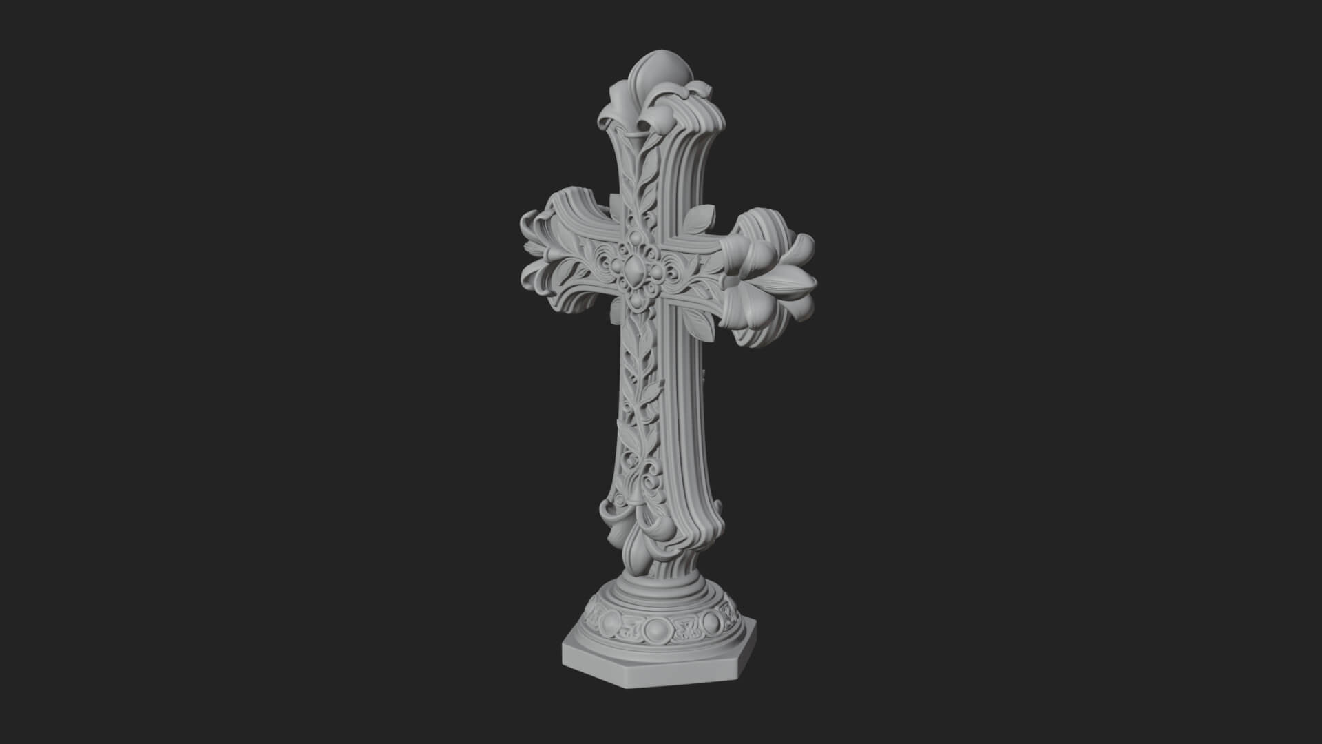 Standing Gem Cross Model Design 16 3D Print Model 3D Model