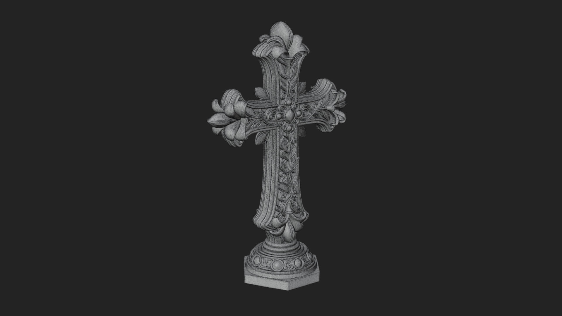 Standing Gem Cross Model Design 16 3D Print Model 3D Model