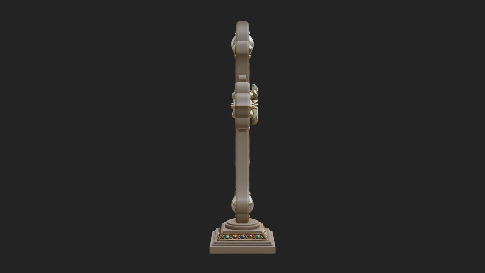 Standing Gem Cross Model Design 17 3D Print Model 3D Model