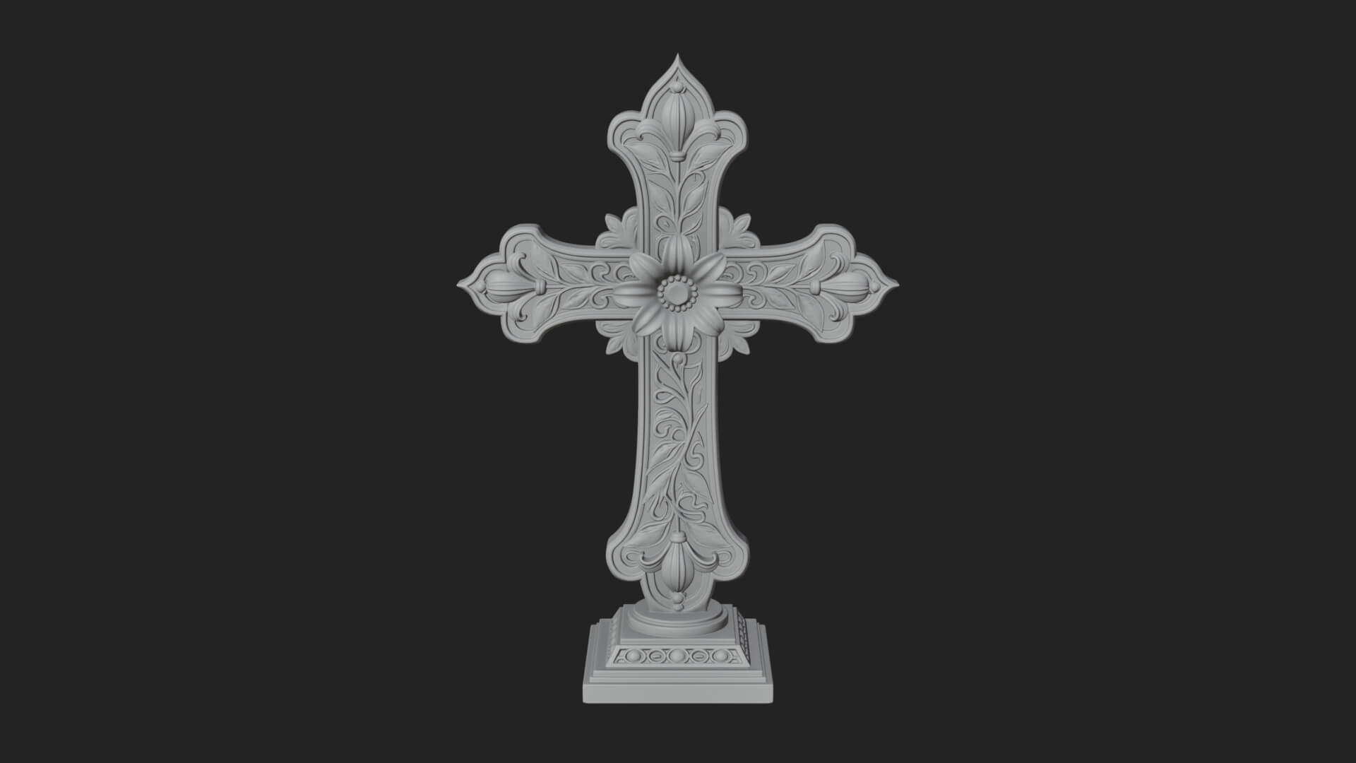 Standing Gem Cross Model Design 17 3D Print Model 3D Model