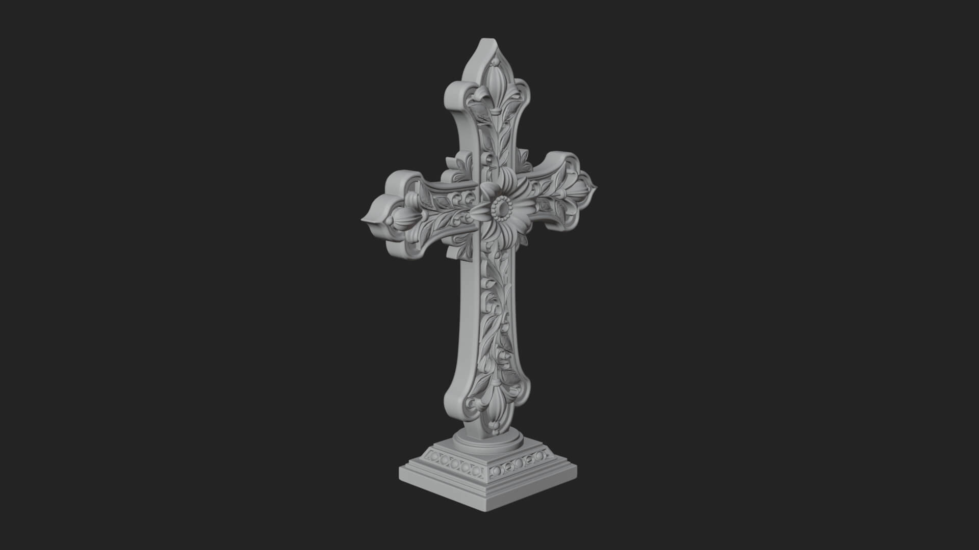 Standing Gem Cross Model Design 17 3D Print Model 3D Model
