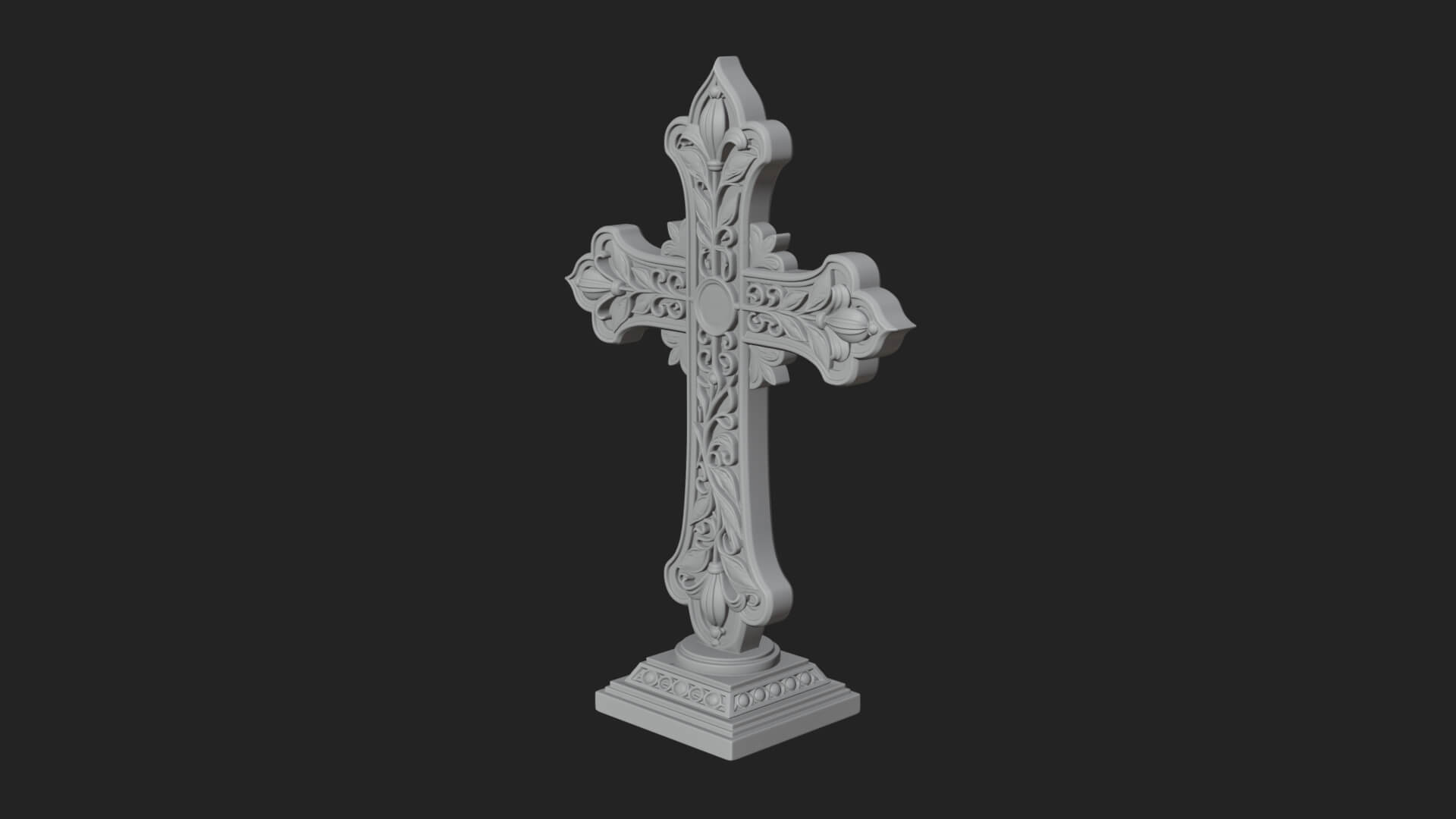 Standing Gem Cross Model Design 17 3D Print Model 3D Model