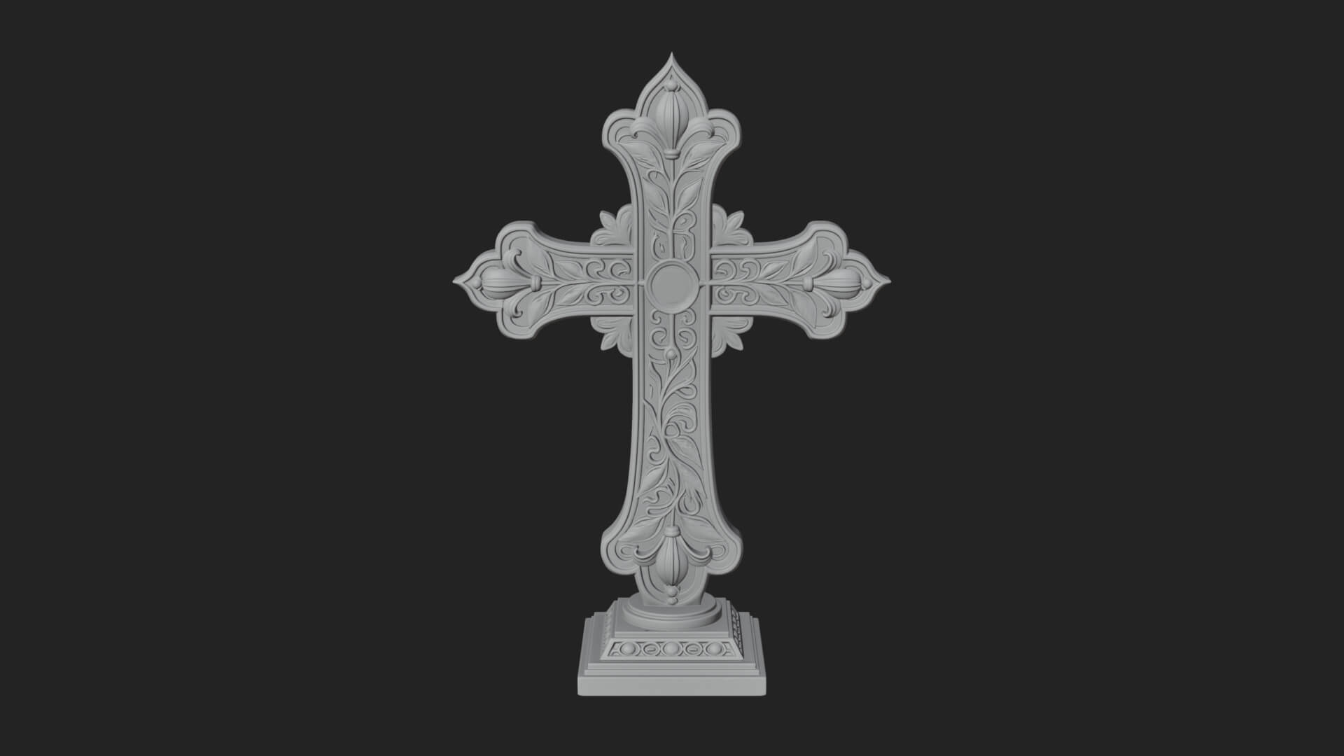 Standing Gem Cross Model Design 17 3D Print Model 3D Model