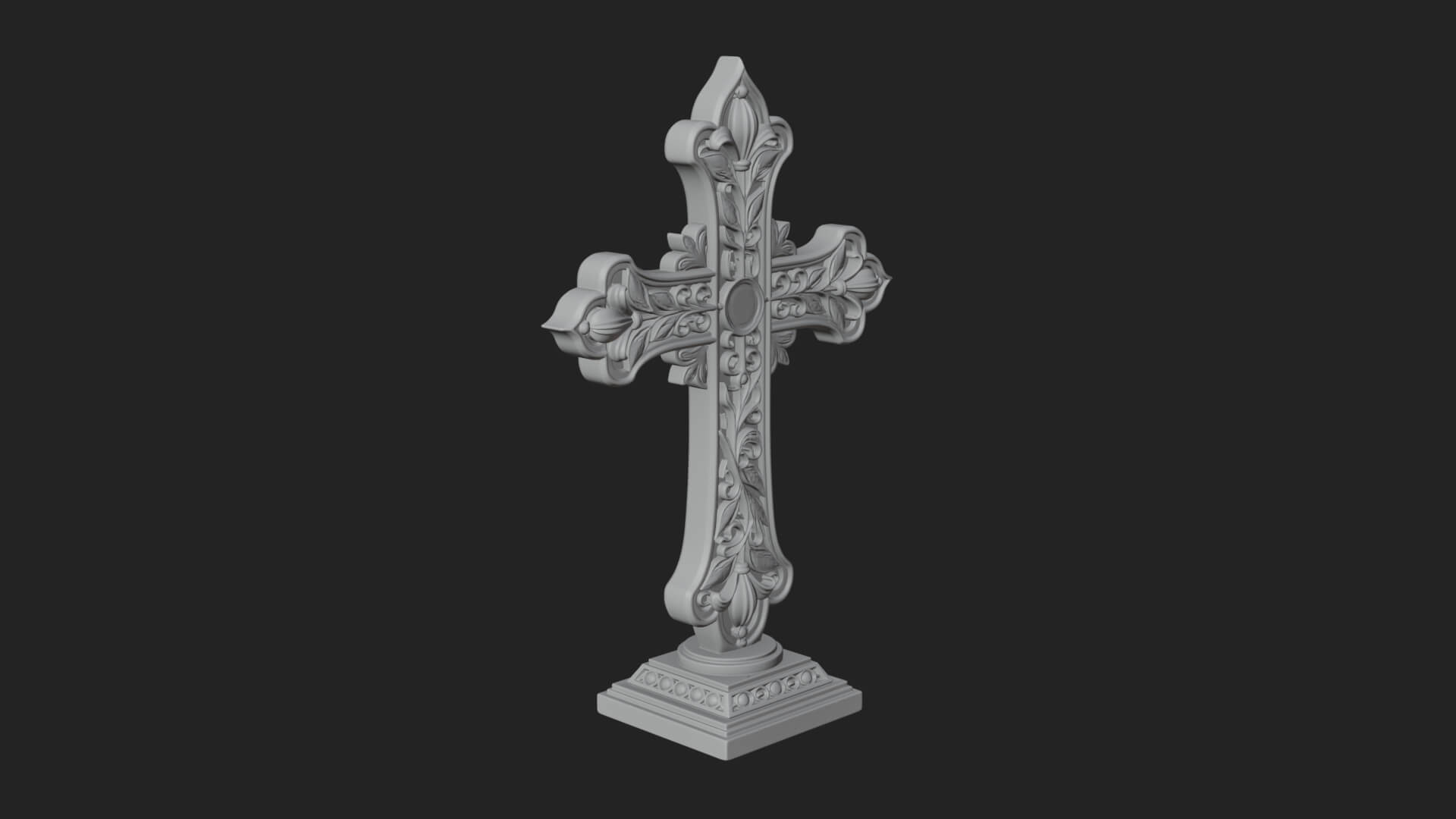 Standing Gem Cross Model Design 17 3D Print Model 3D Model