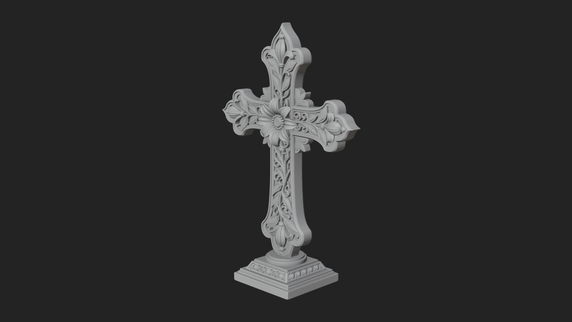 Standing Gem Cross Model Design 17 3D Print Model 3D Model