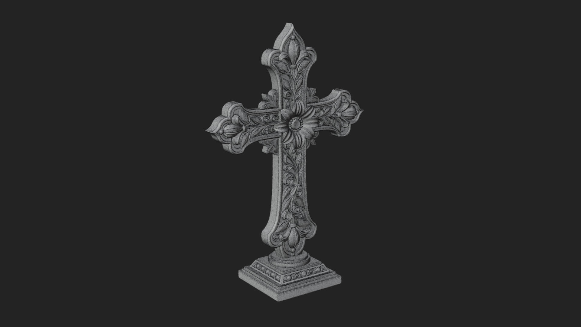 Standing Gem Cross Model Design 17 3D Print Model 3D Model