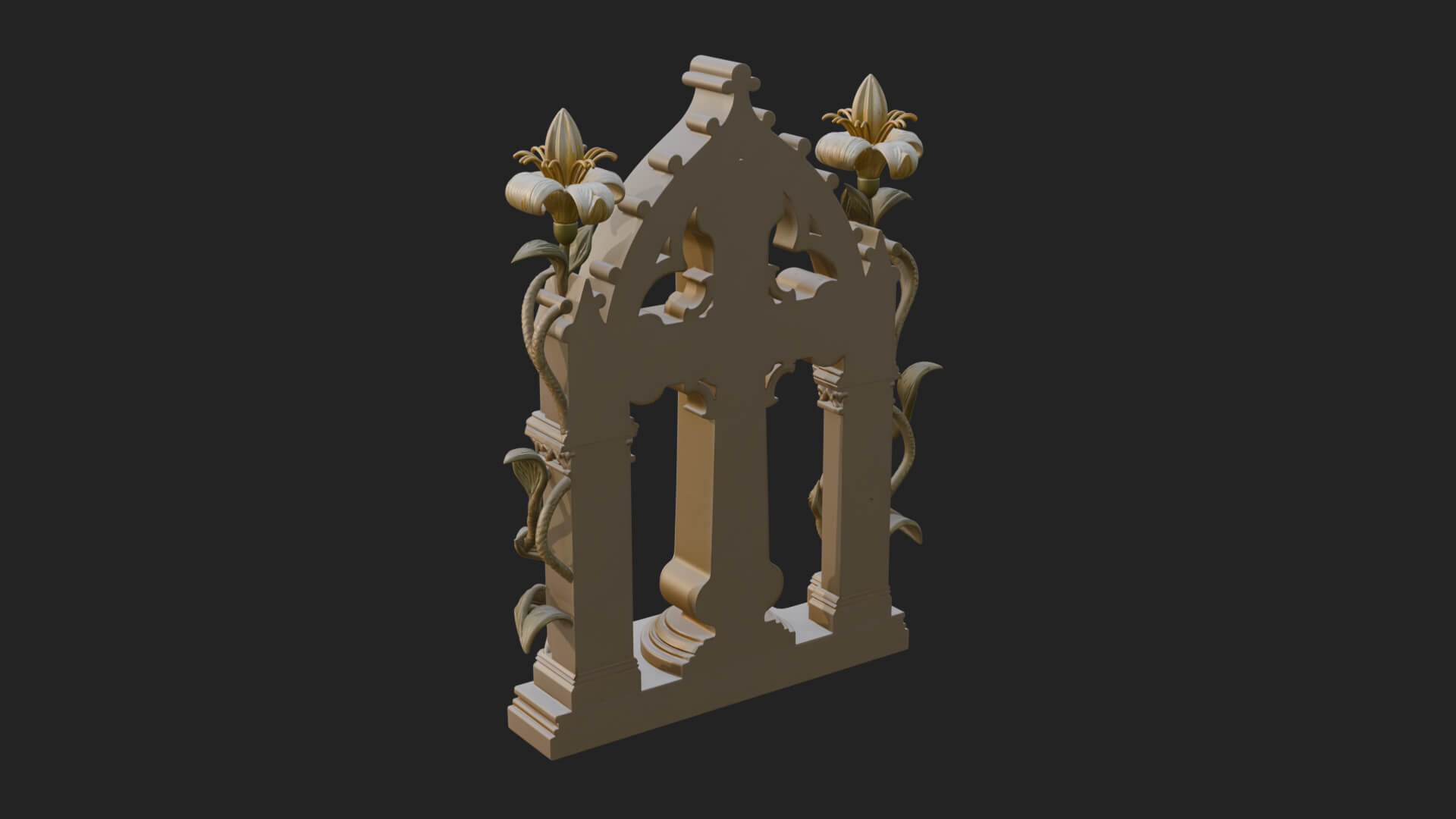 Standing Gem Cross Model Design 18 3D Print Model 3D Model