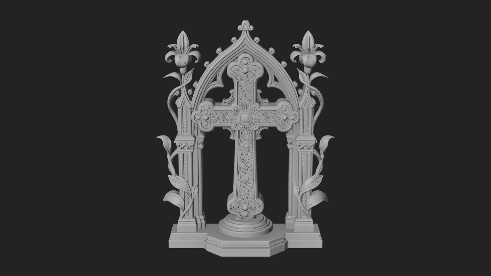 Standing Gem Cross Model Design 18 3D Print Model 3D Model