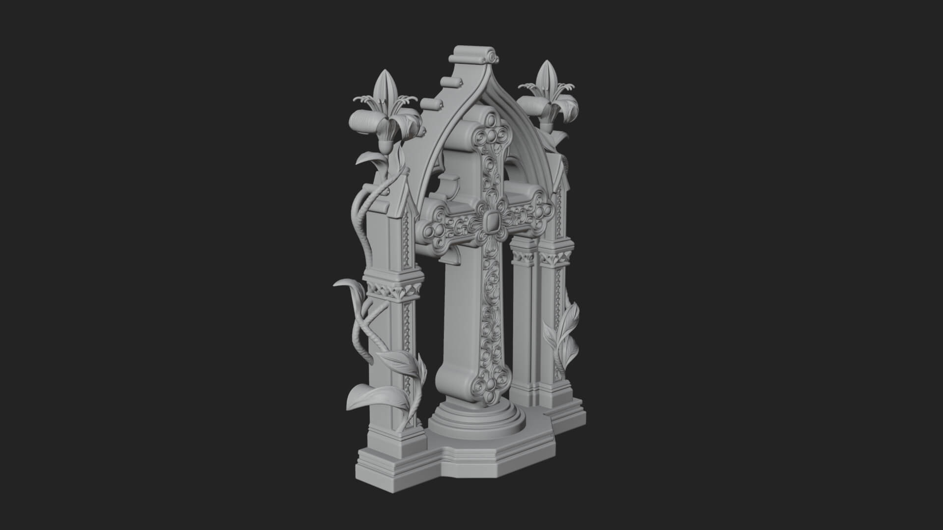 Standing Gem Cross Model Design 18 3D Print Model 3D Model