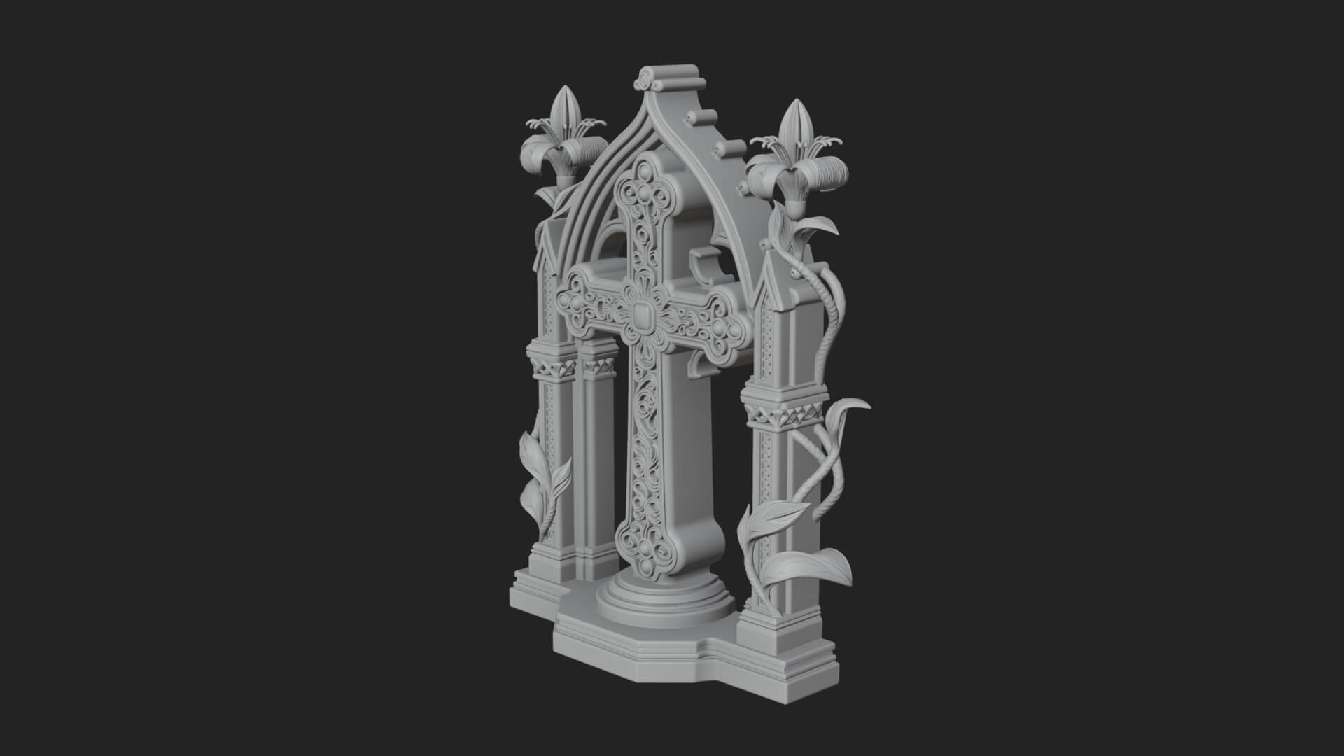 Standing Gem Cross Model Design 18 3D Print Model 3D Model