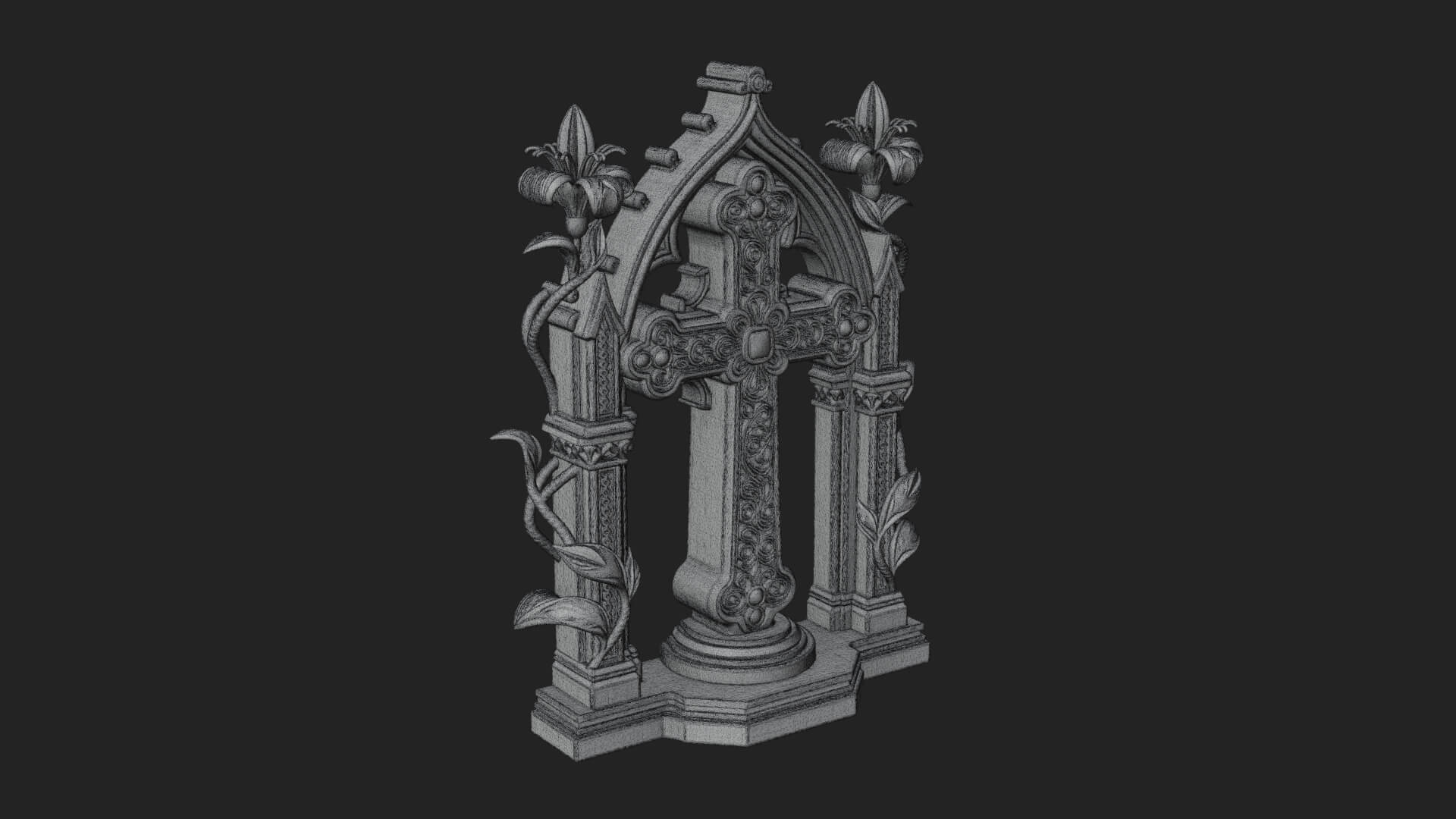 Standing Gem Cross Model Design 18 3D Print Model 3D Model