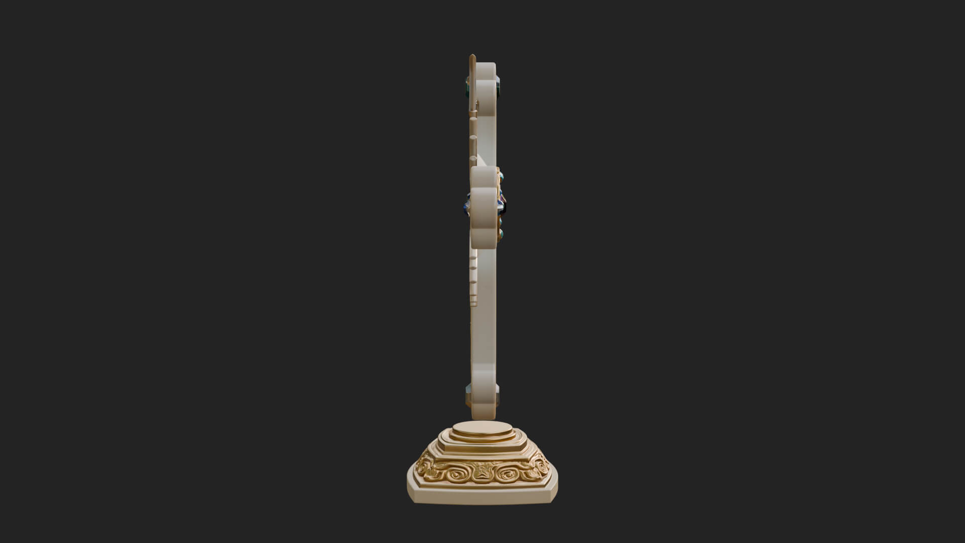 Standing Gem Cross Model Design 2 3D Print Model 3D Model