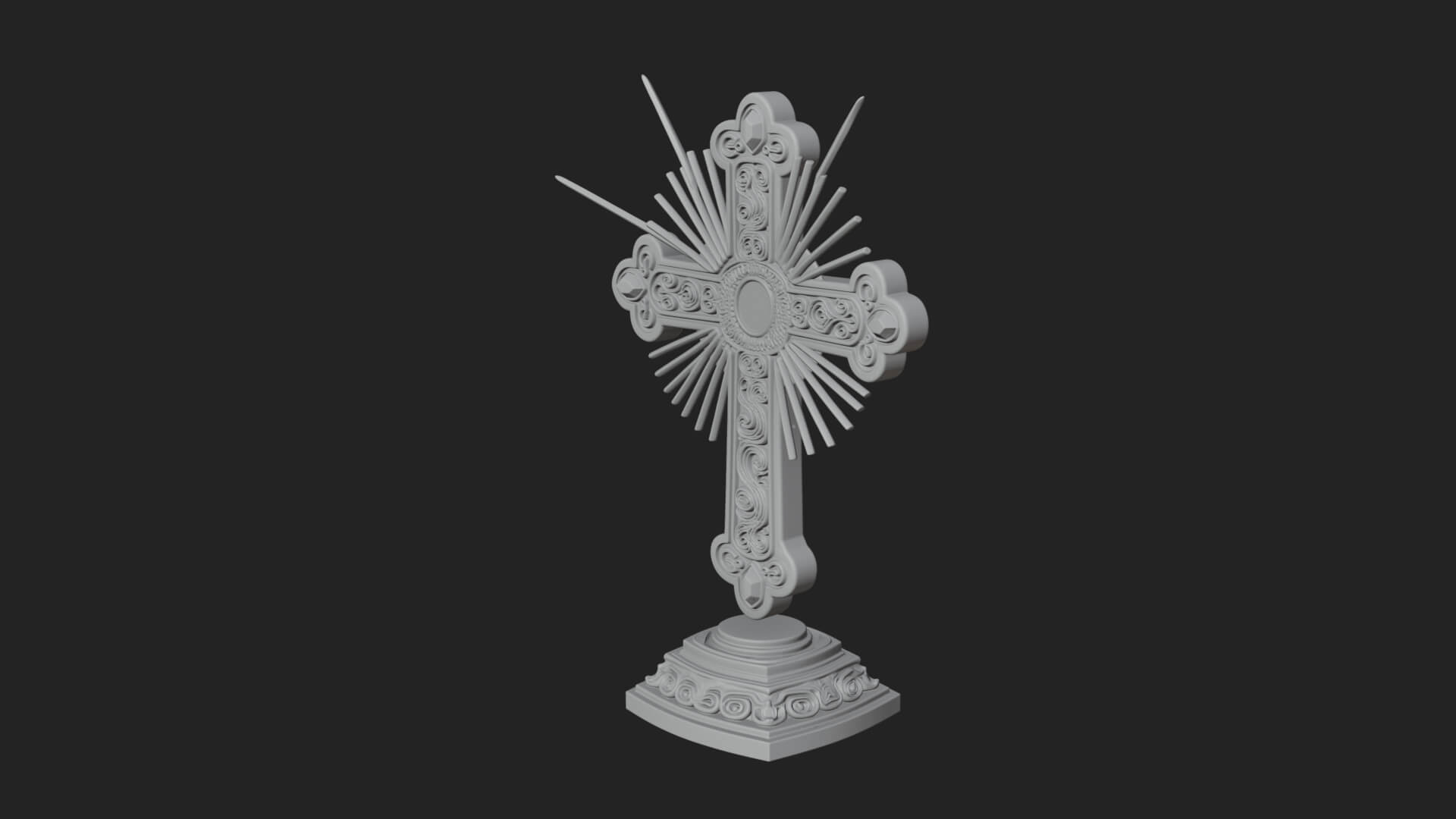 Standing Gem Cross Model Design 2 3D Print Model 3D Model