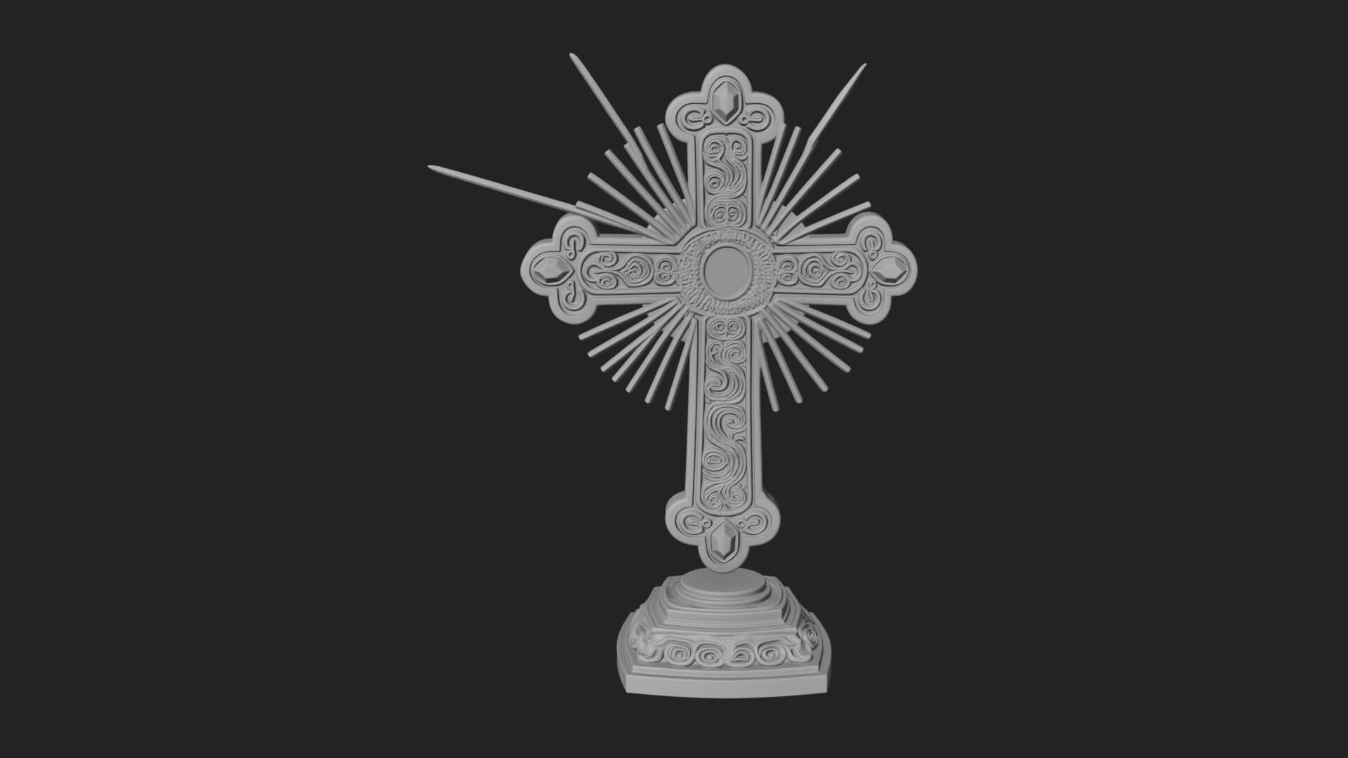 Standing Gem Cross Model Design 2 3D Print Model 3D Model