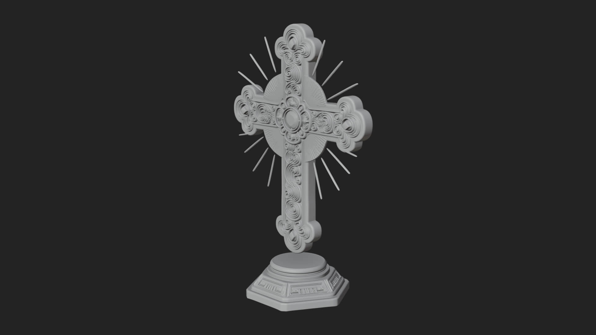 Standing Gem Cross Model Design 3 3D Print Model 3D Model