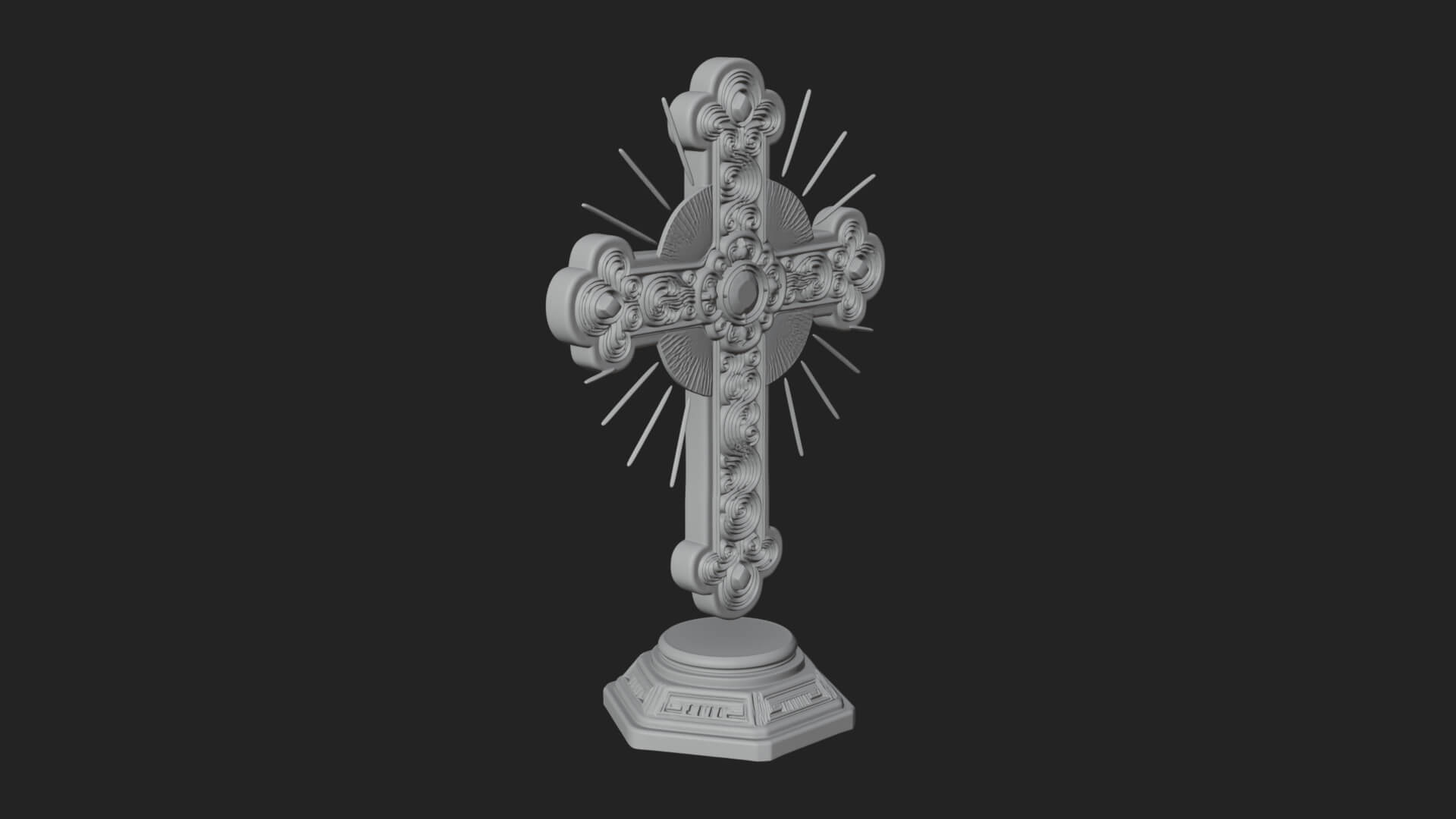 Standing Gem Cross Model Design 3 3D Print Model 3D Model