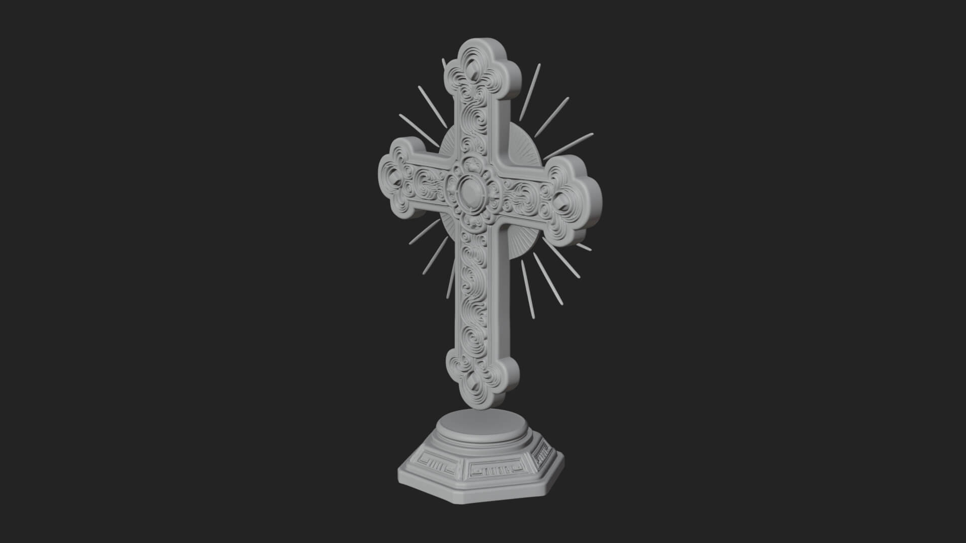 Standing Gem Cross Model Design 3 3D Print Model 3D Model