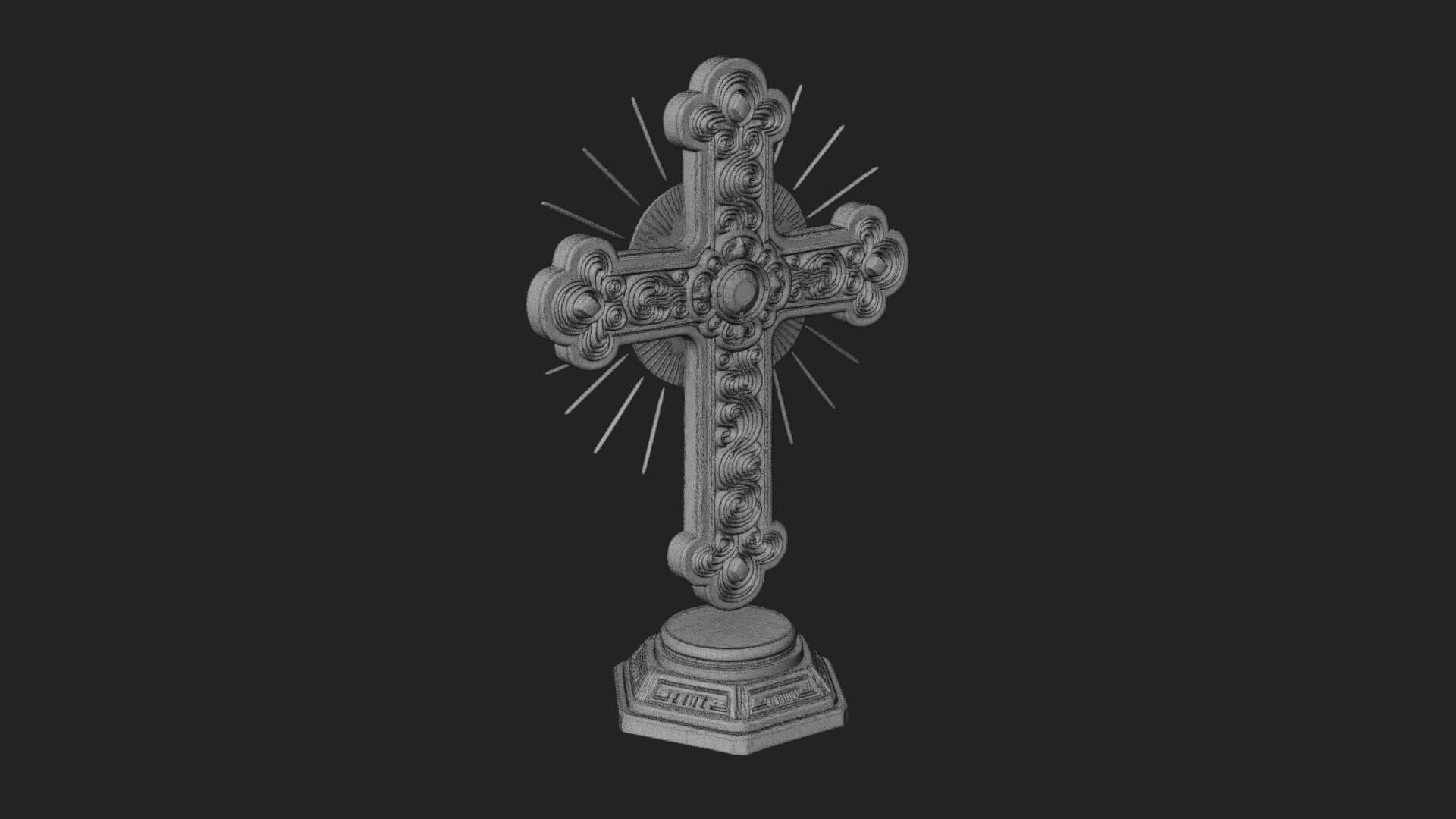 Standing Gem Cross Model Design 3 3D Print Model 3D Model