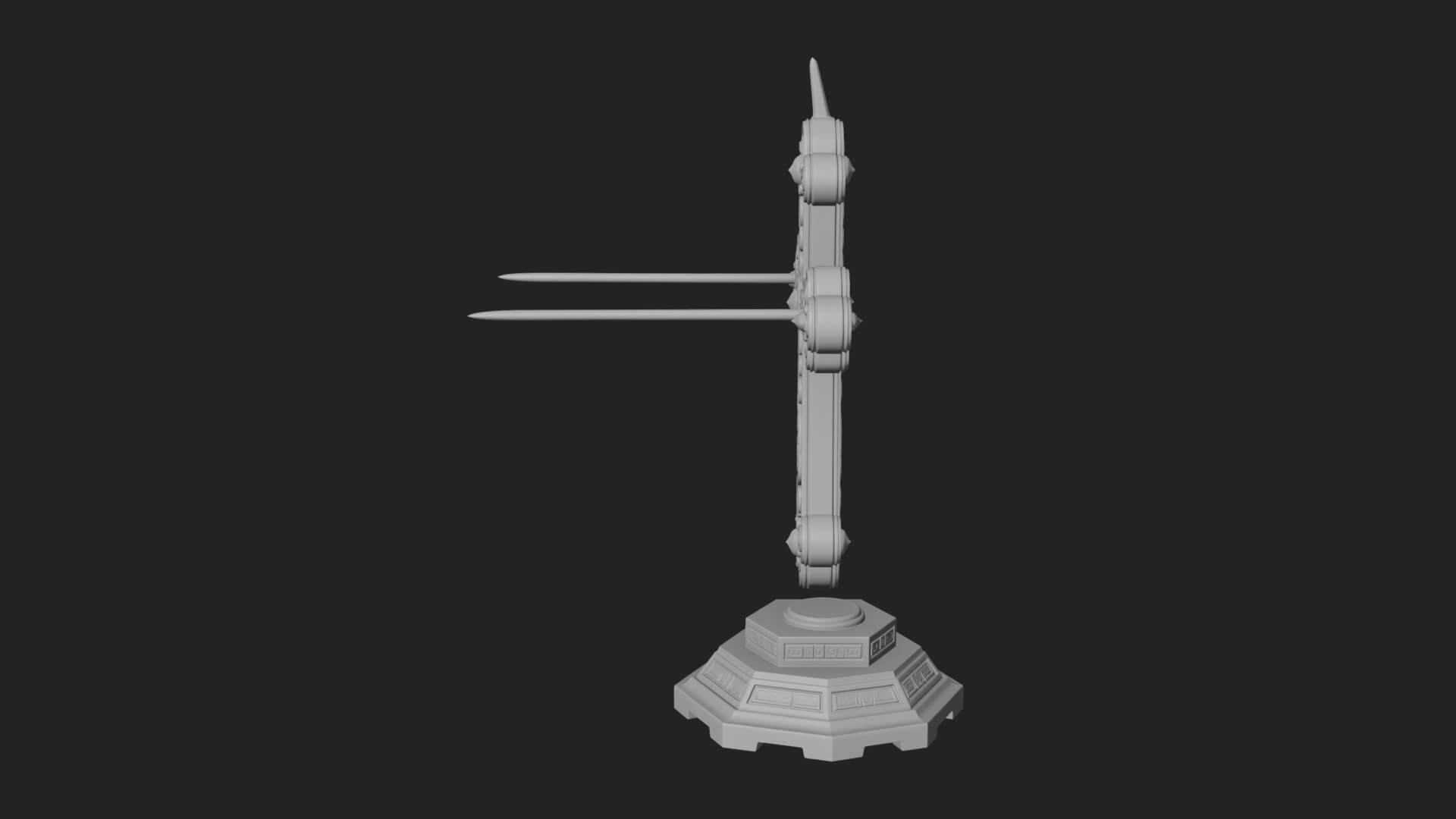 Standing Gem Cross Model Design 4 3D Print Model 3D Model