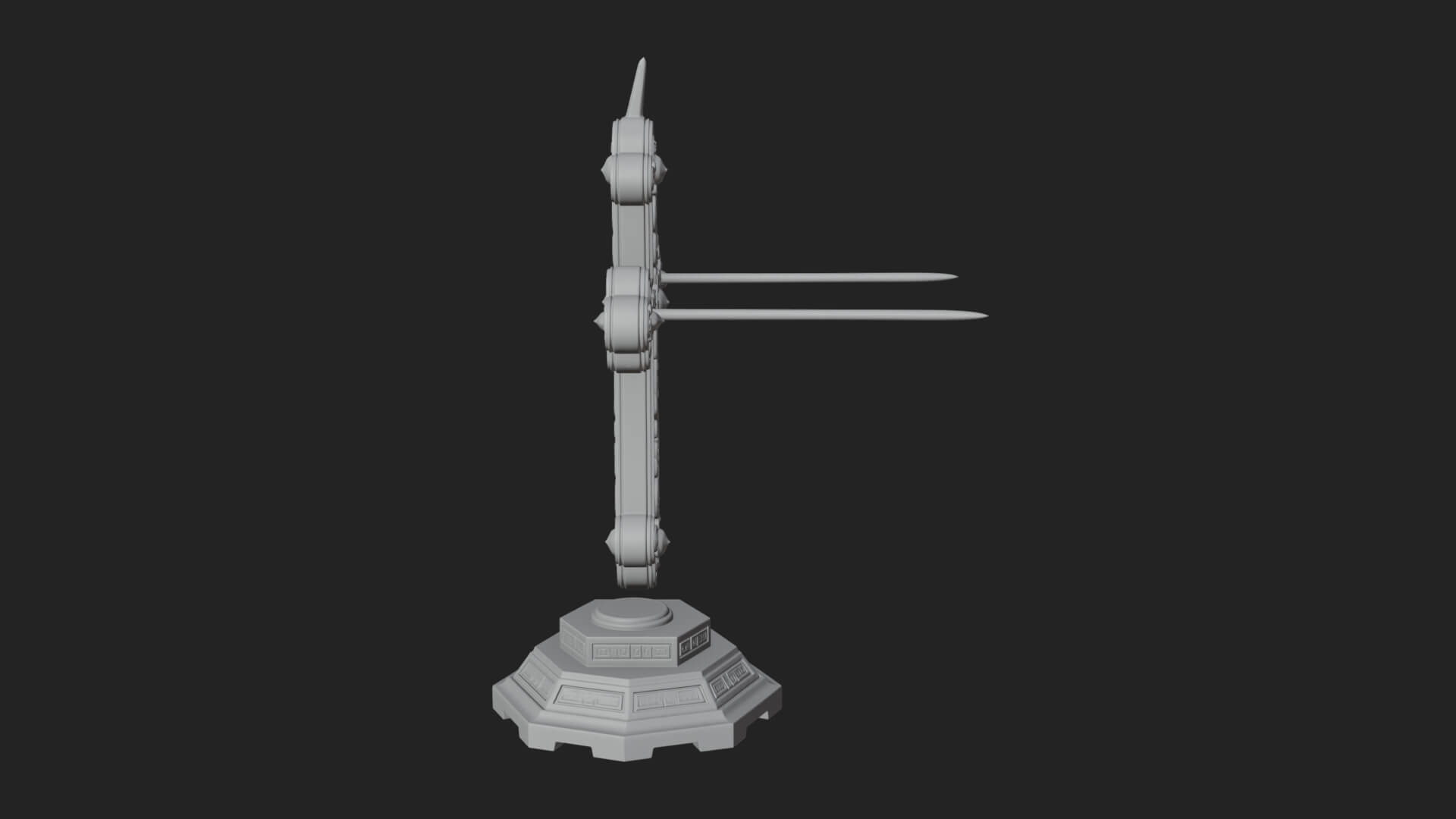 Standing Gem Cross Model Design 4 3D Print Model 3D Model