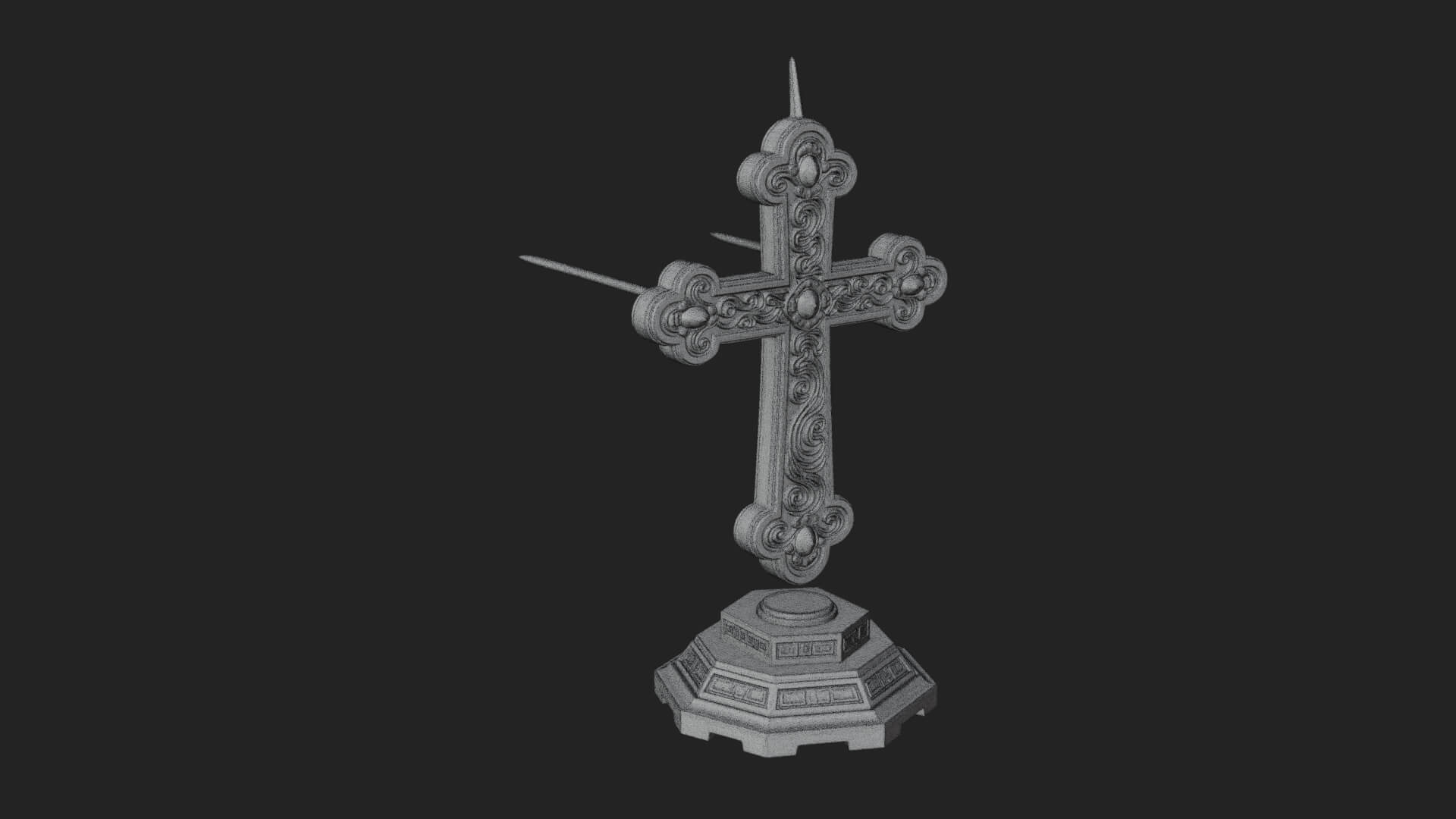 Standing Gem Cross Model Design 4 3D Print Model 3D Model