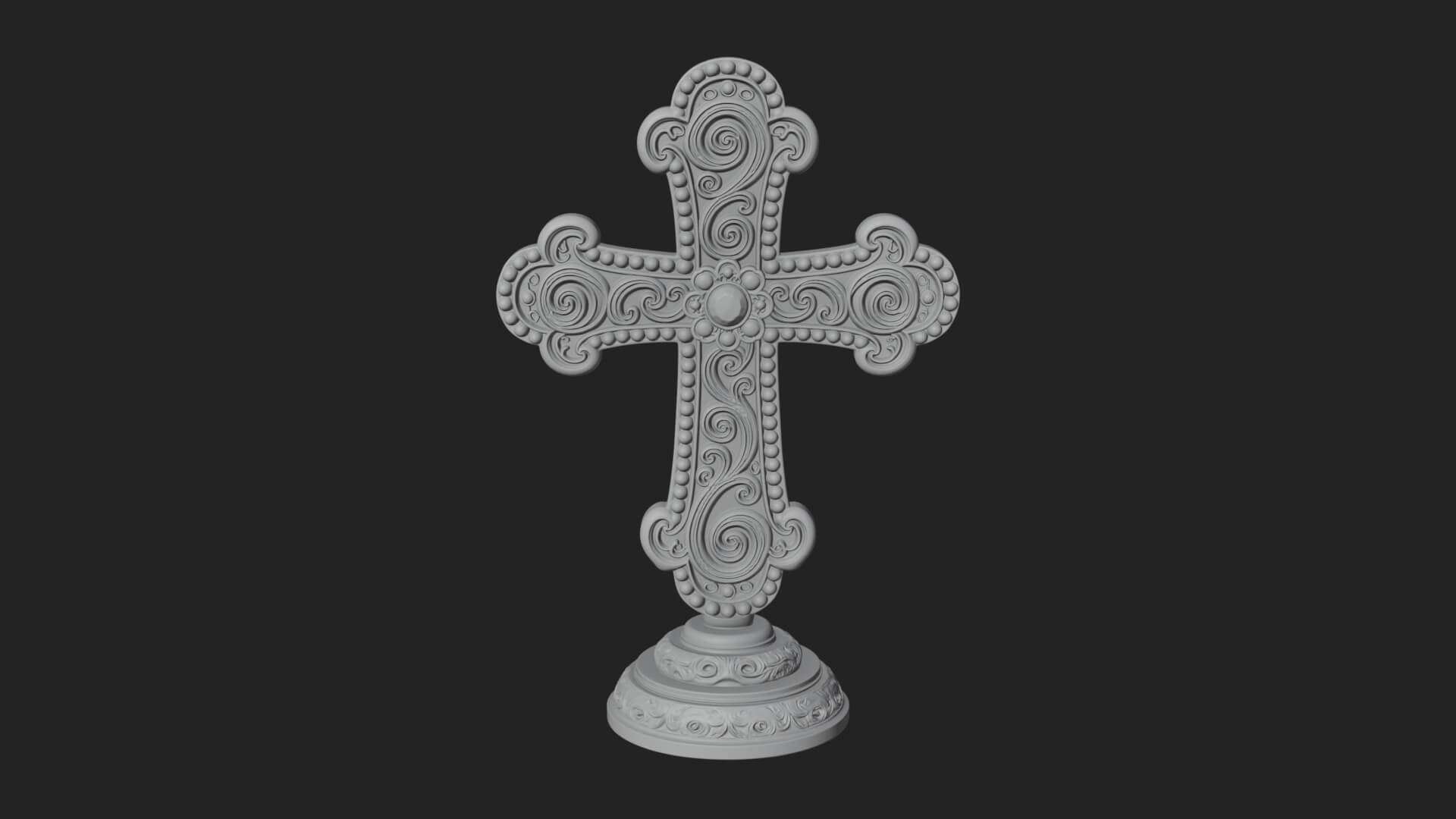 Standing Gem Cross Model Design 5 3D Print Model 3D Model