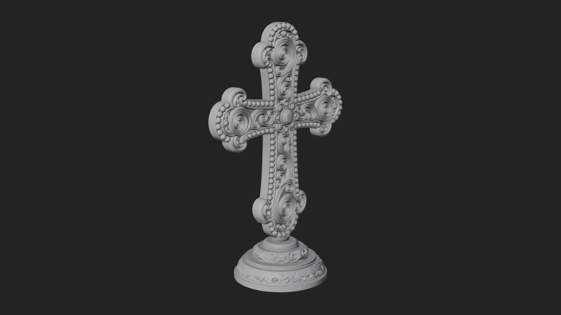 Standing Gem Cross Model Design 5 3D Print Model 3D Model