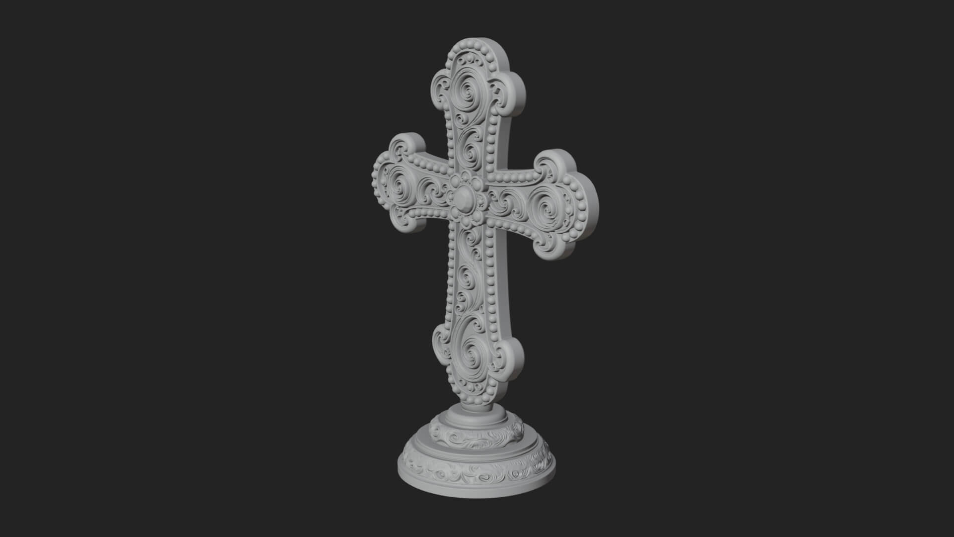 Standing Gem Cross Model Design 5 3D Print Model 3D Model