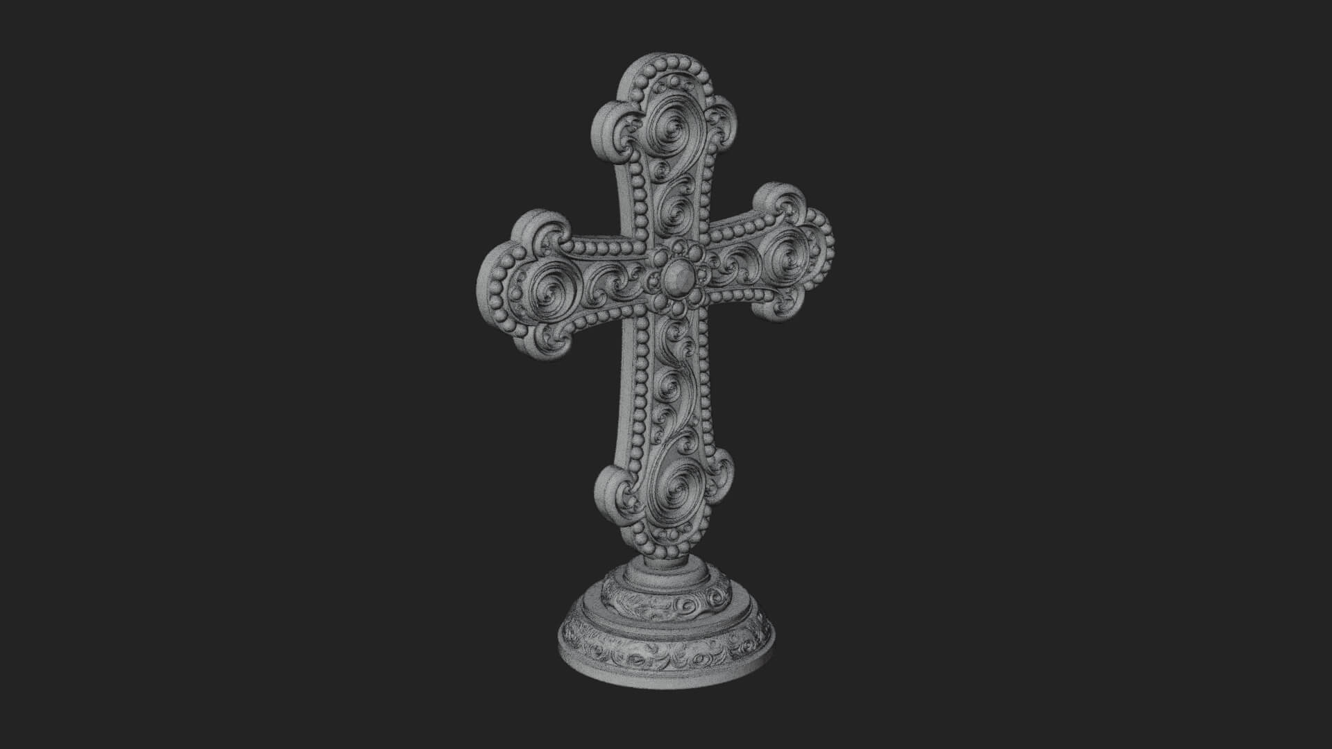 Standing Gem Cross Model Design 5 3D Print Model 3D Model
