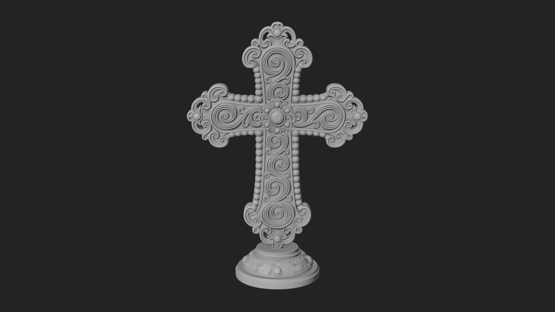 Standing Gem Cross Model Design 6 3D Print Model 3D Model