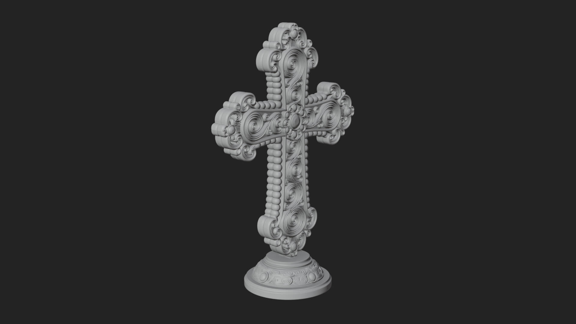 Standing Gem Cross Model Design 6 3D Print Model 3D Model